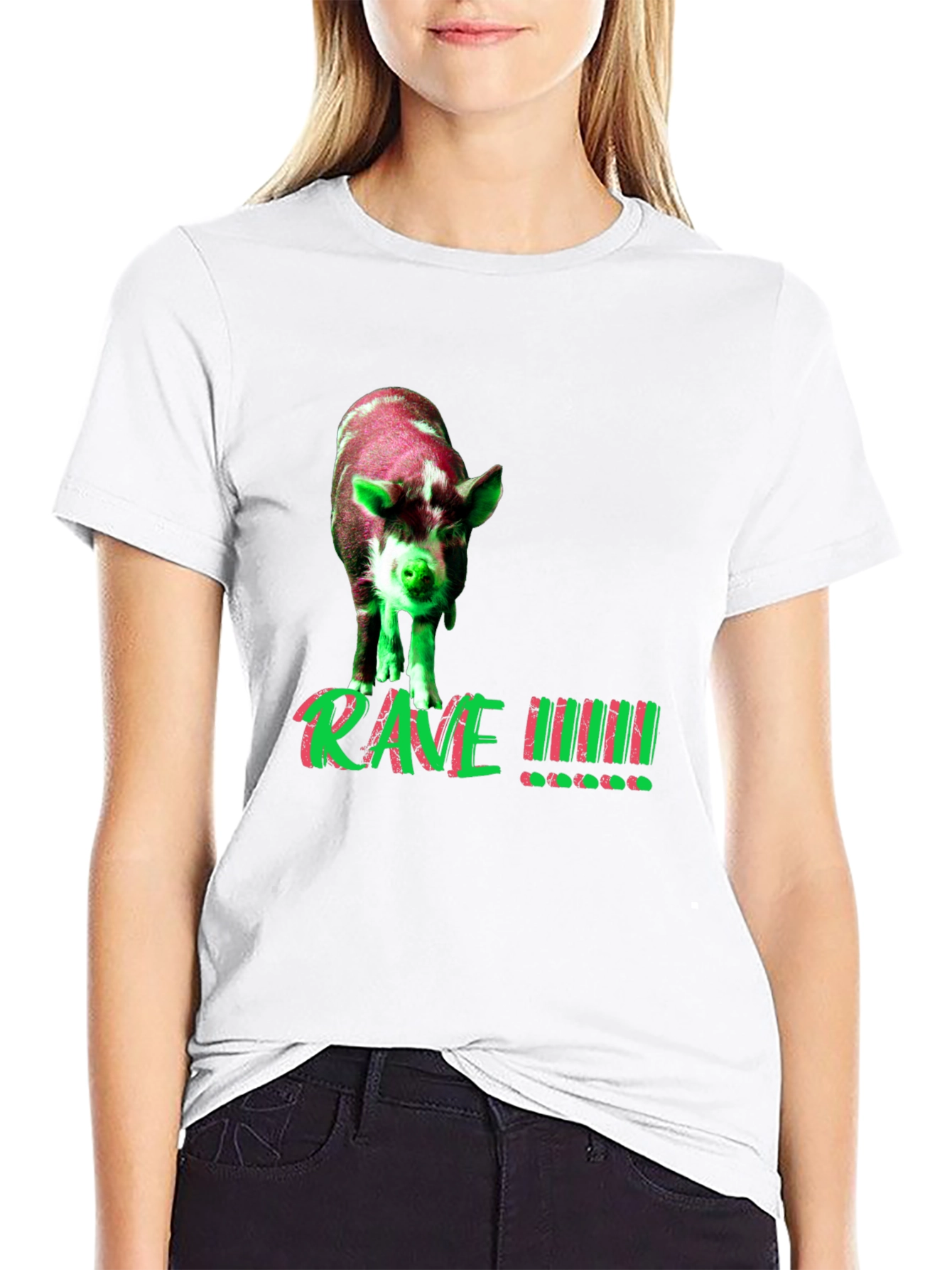 Rave Pig Graphic Tee - Black T-Shirt