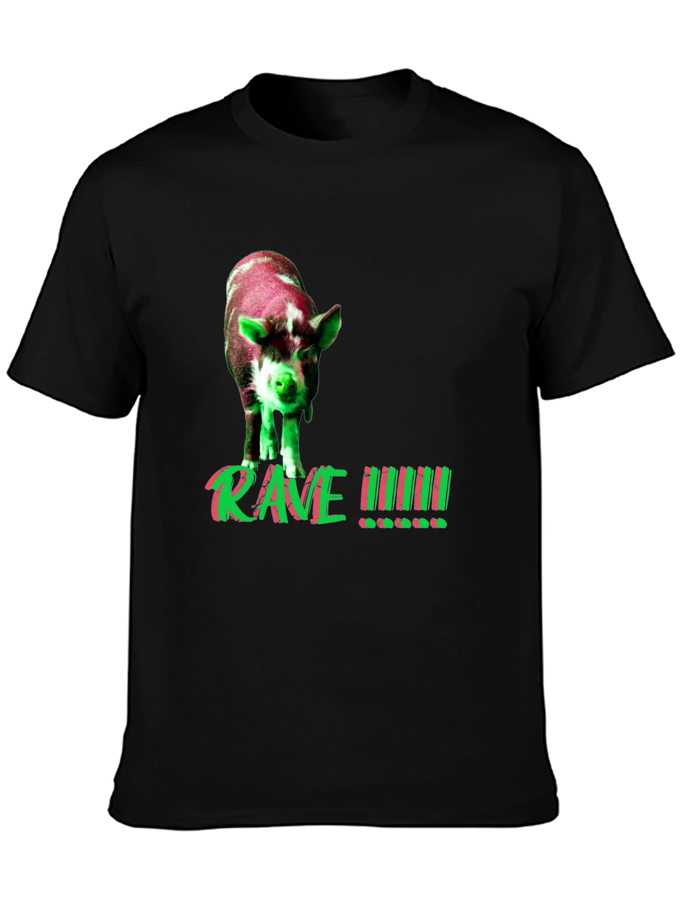 Rave Pig Graphic Tee - Black T-Shirt
