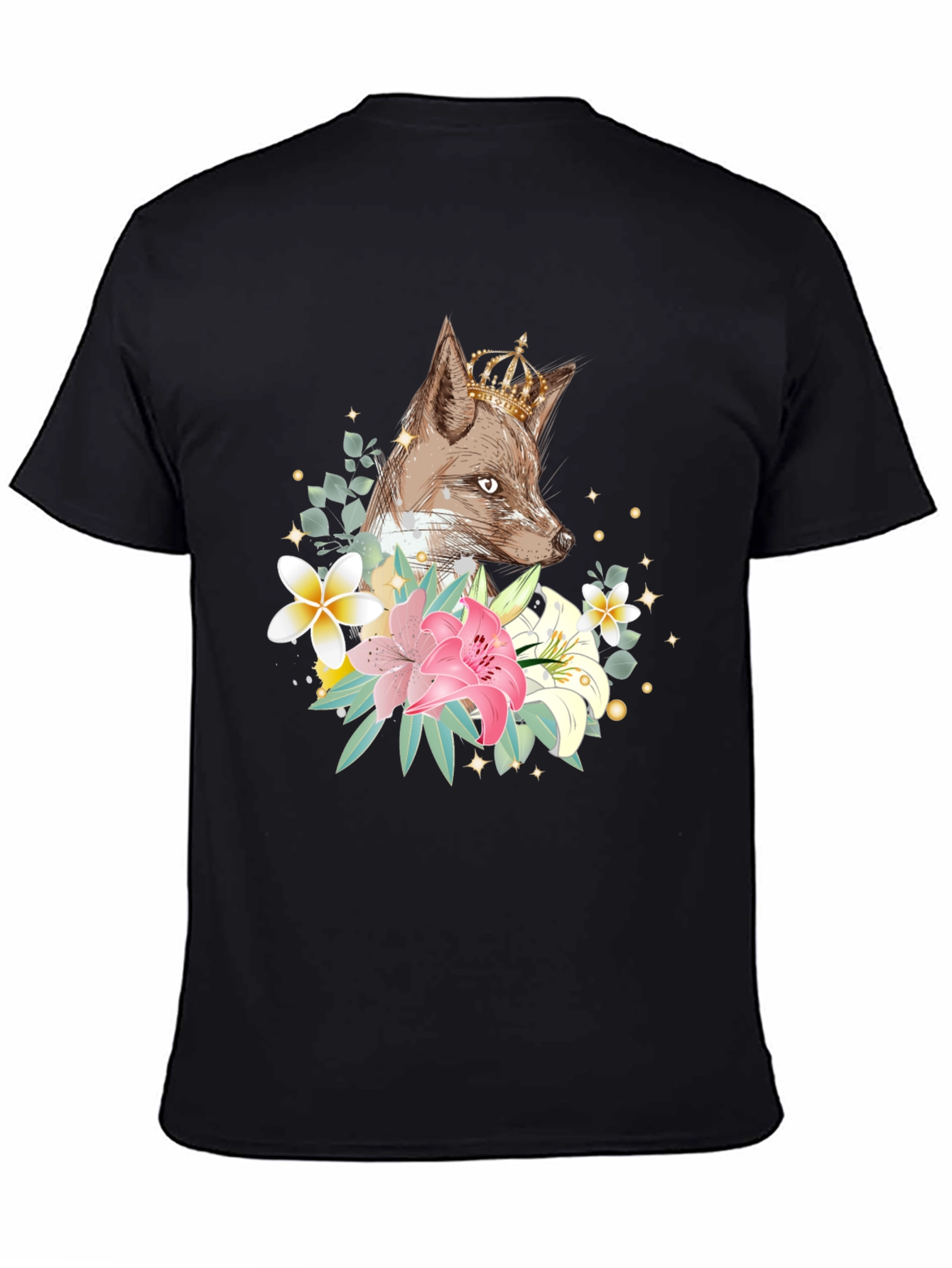 Fox with Crown Floral T-Shirt