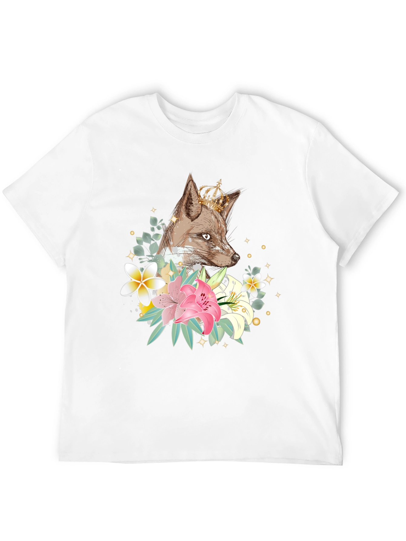 Fox with Crown Floral T-Shirt