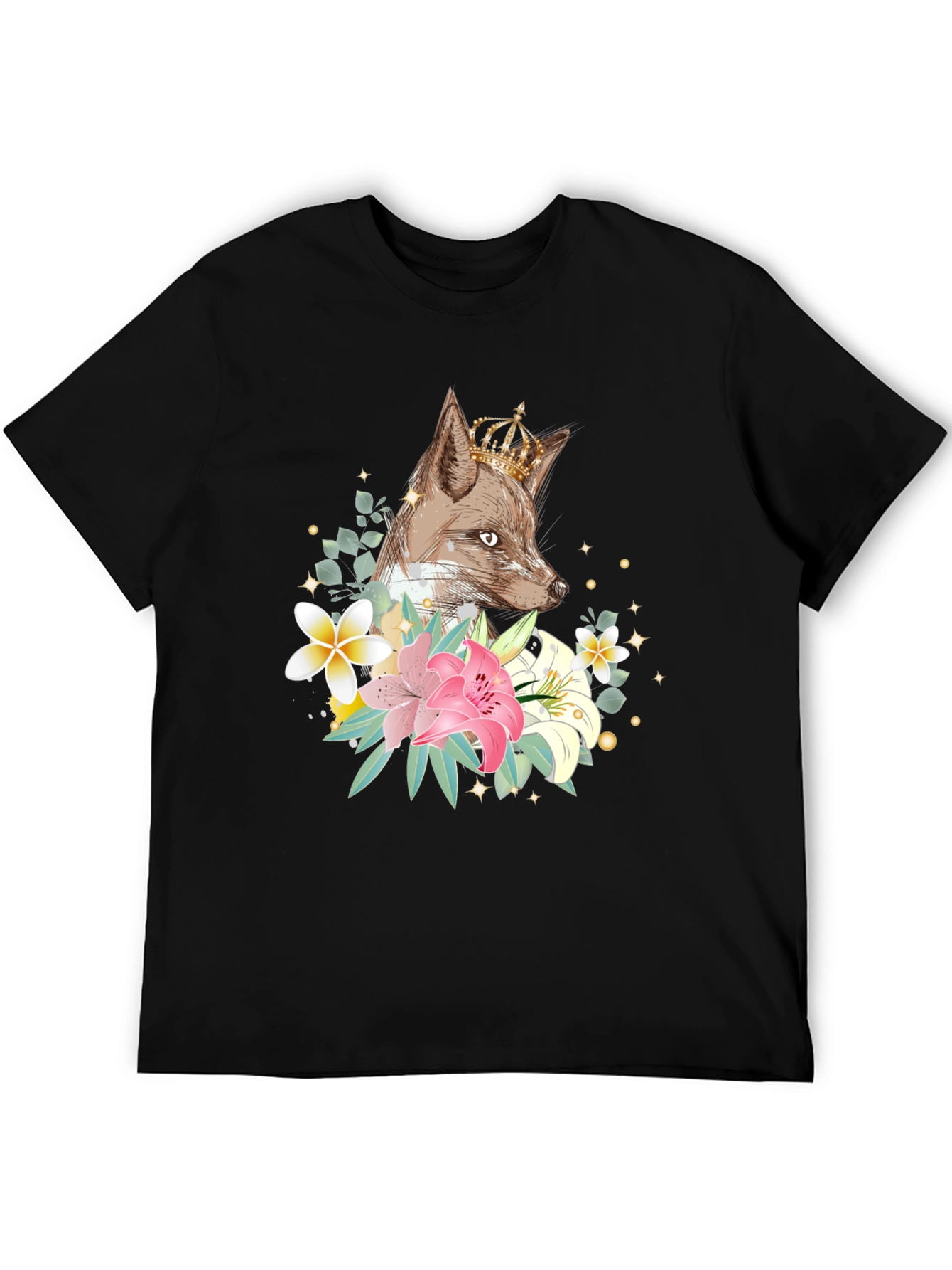 Fox with Crown Floral T-Shirt