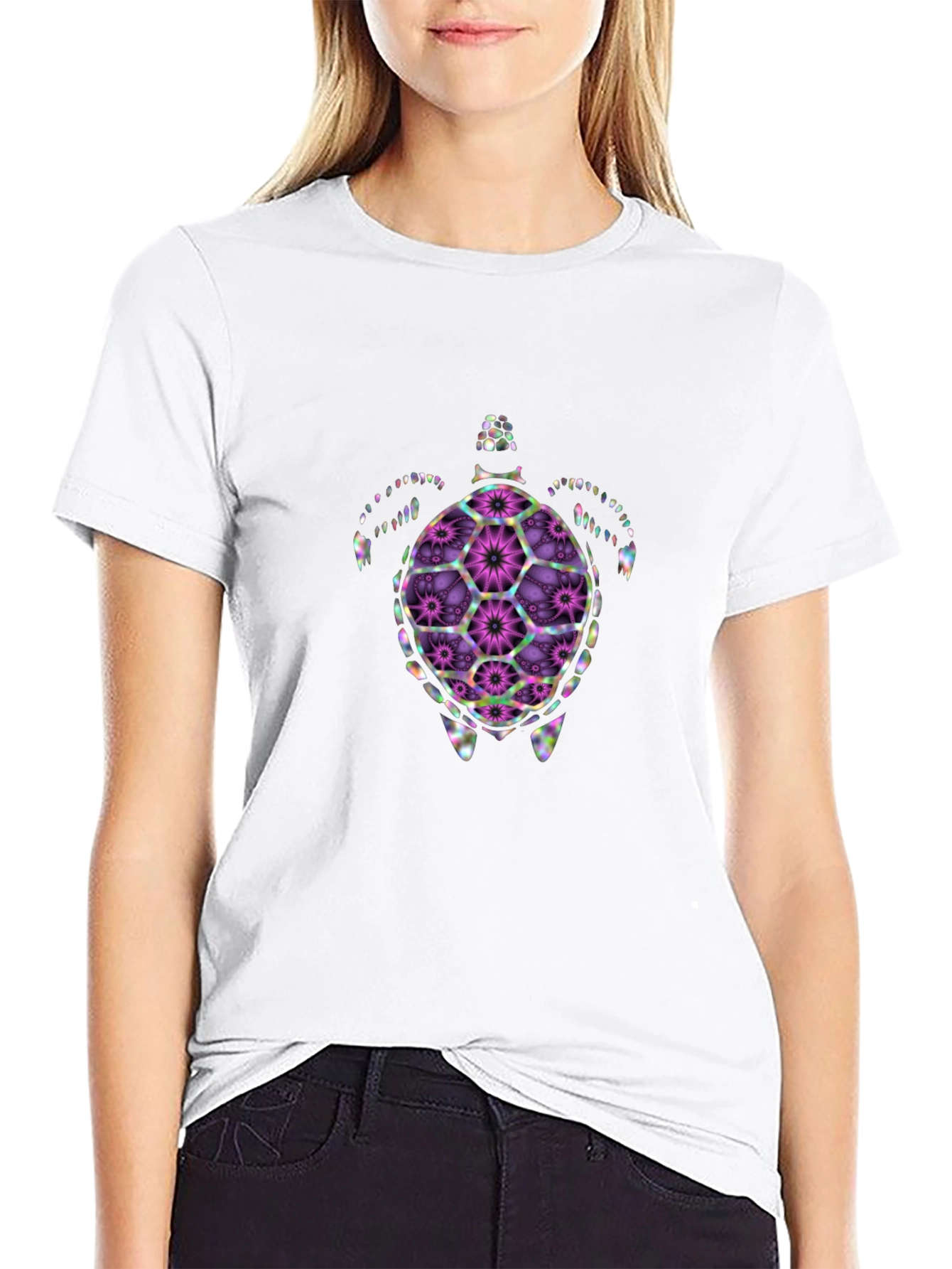 Floral Turtle Graphic T-Shirt