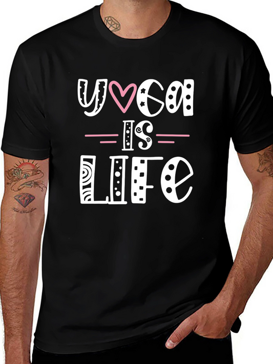 Yoga is Life Graphic Tee - Black