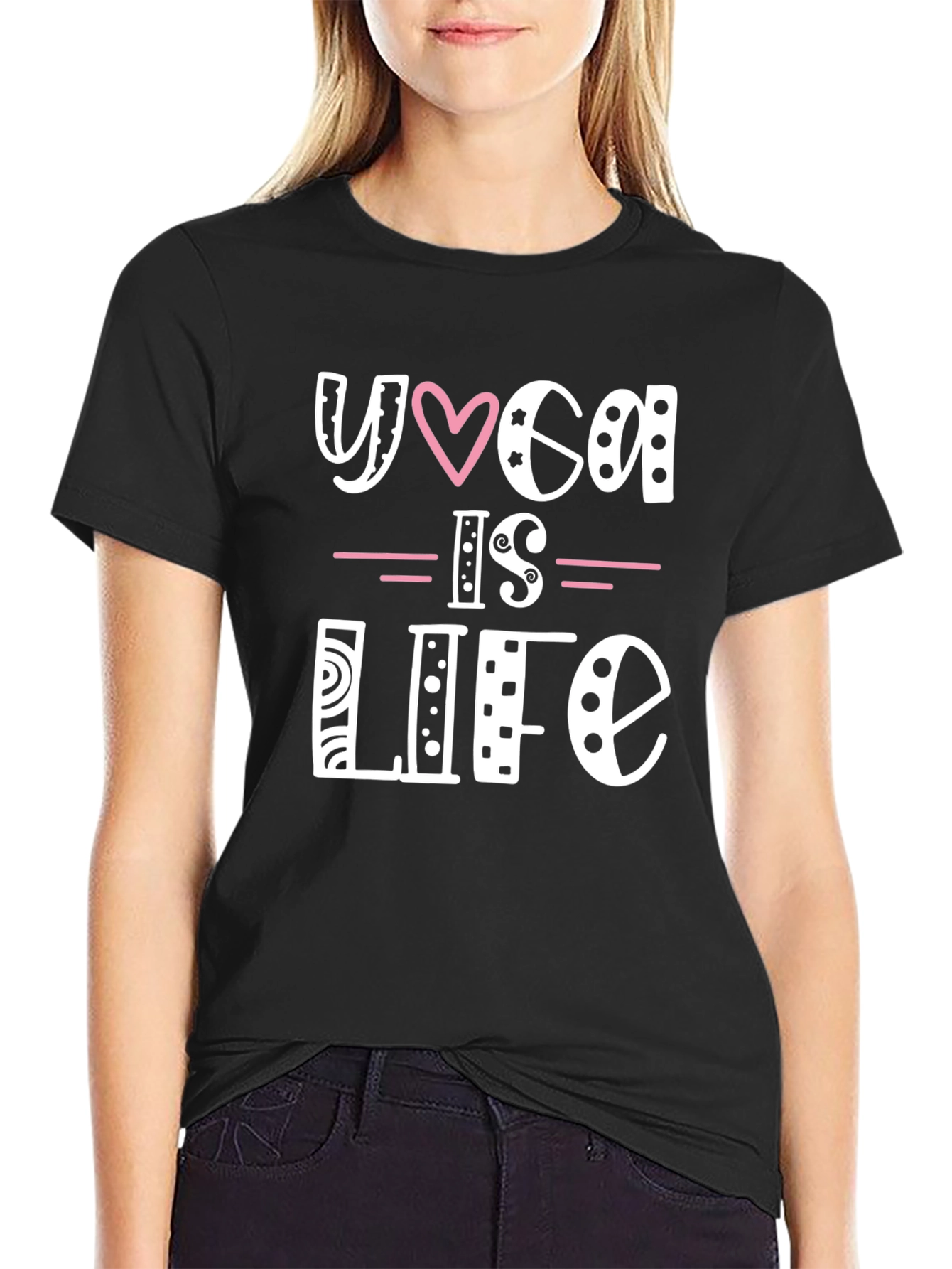Yoga is Life Graphic Tee - Black