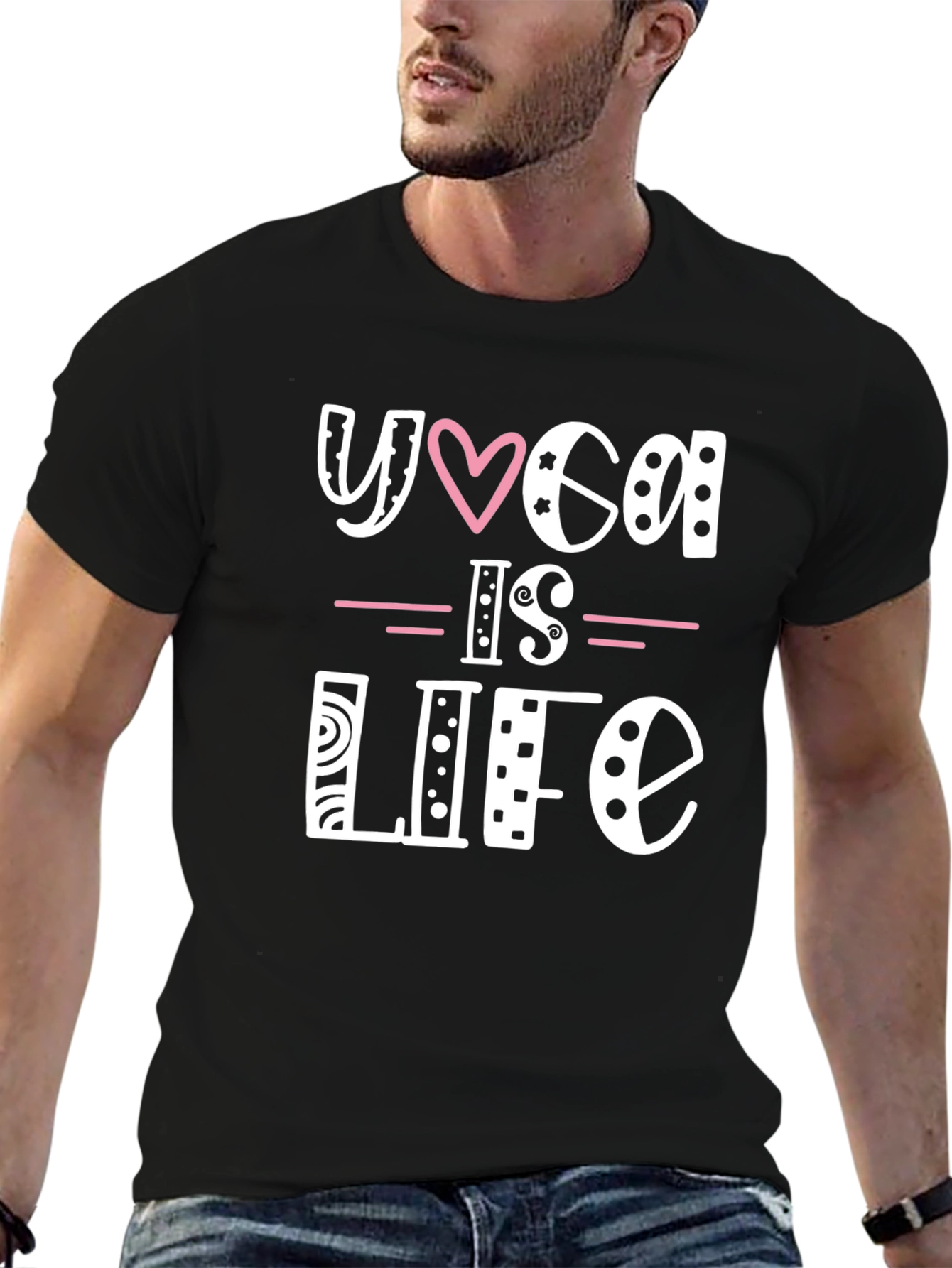 Yoga is Life Graphic Tee - Black
