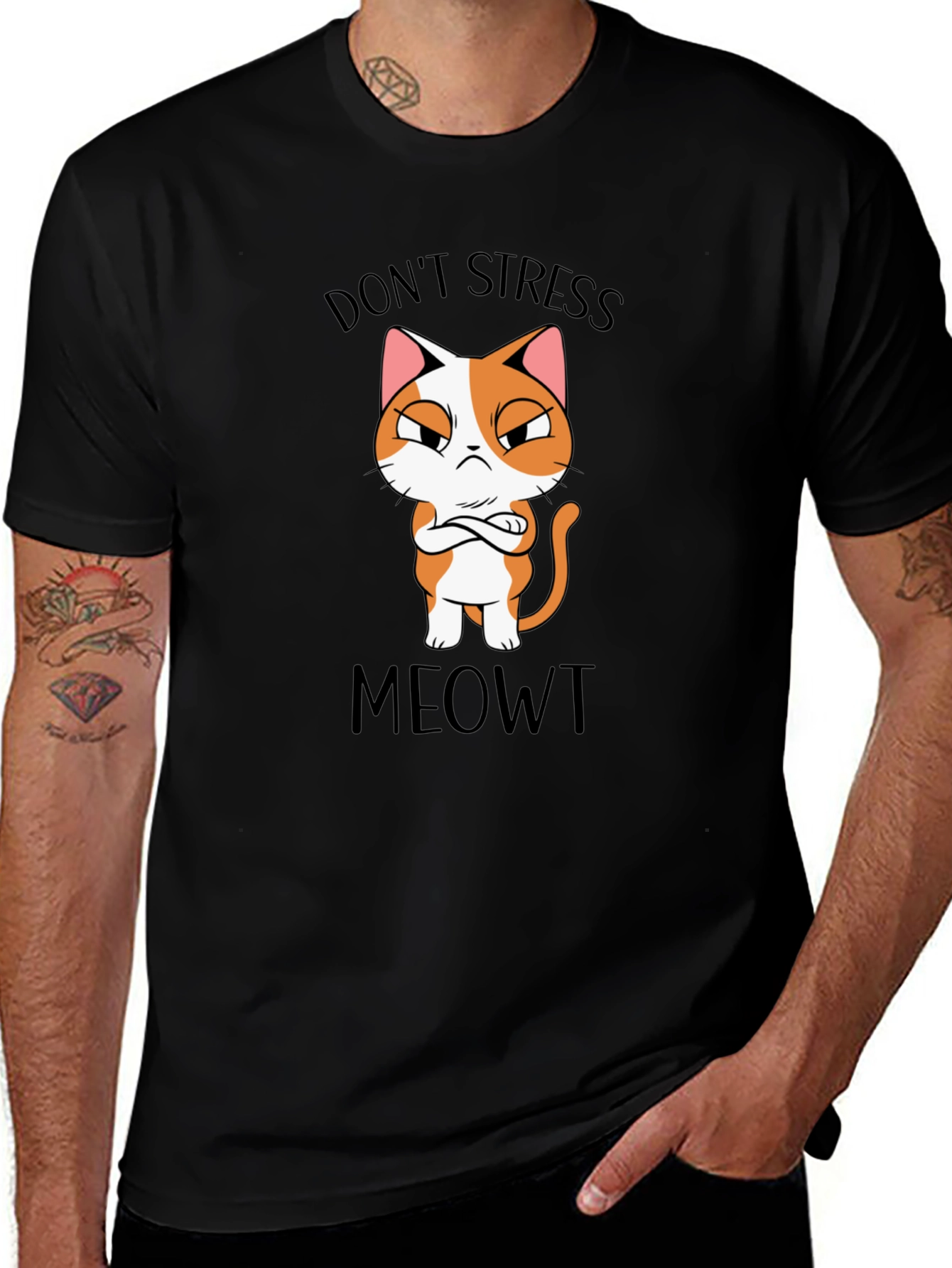 Dont Stress Meowt Black T-Shirt
