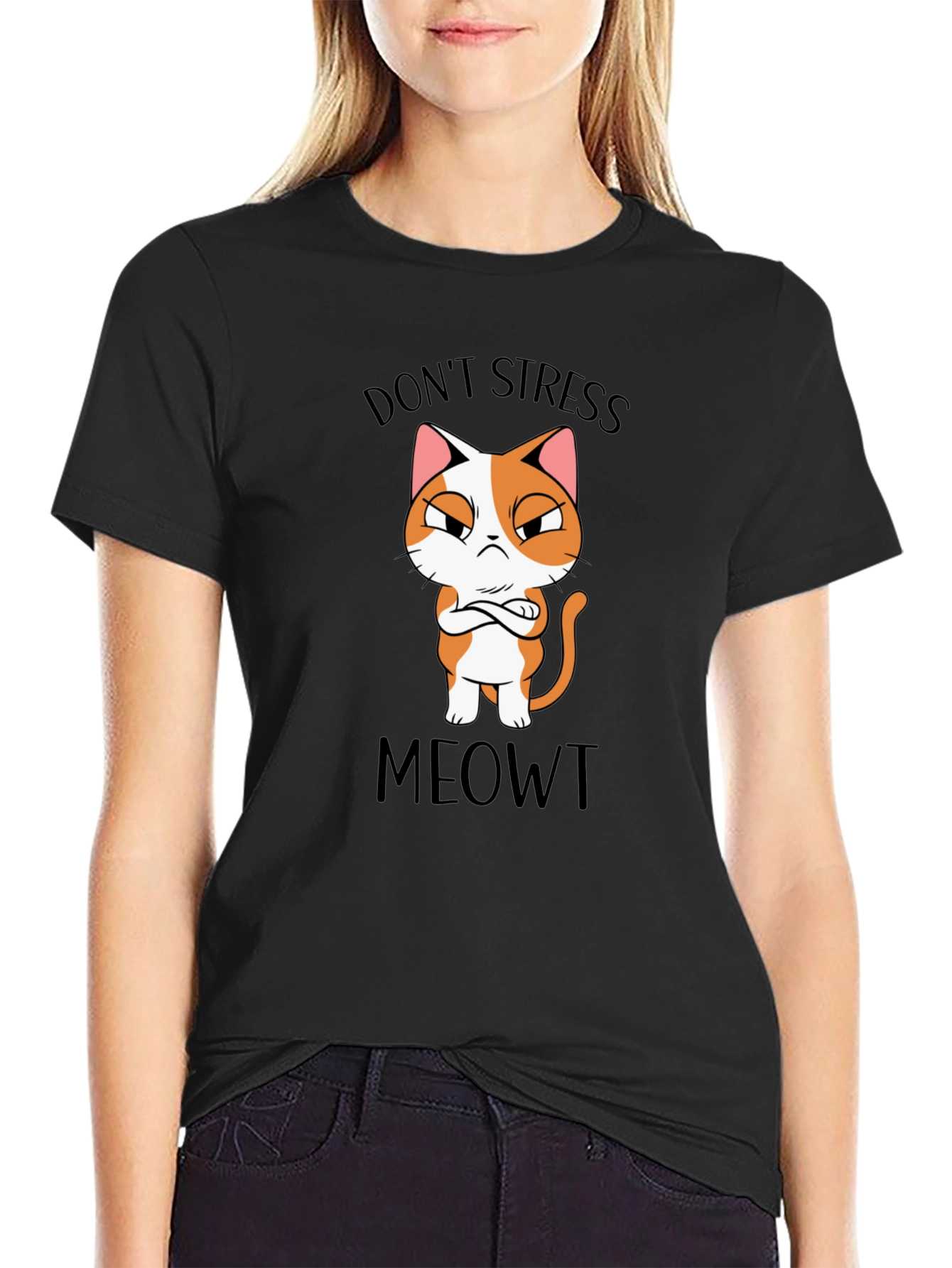 Dont Stress Meowt Black T-Shirt