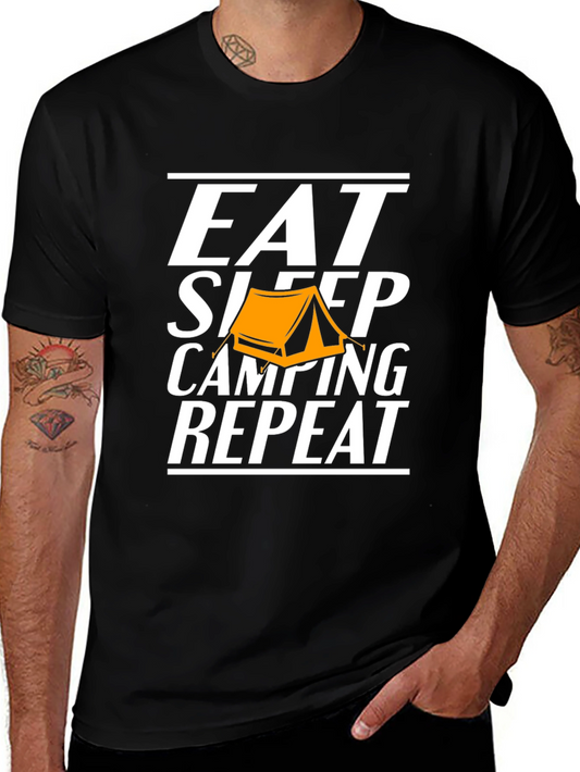 Eat Sleep Camping Repeat Graphic Tee