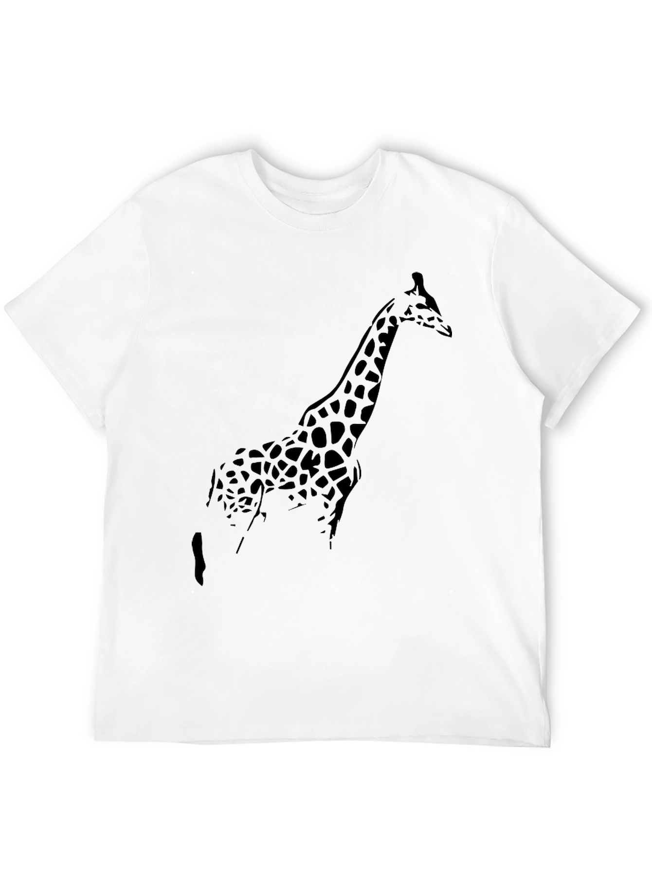 Giraffe Silhouette Mens Black T-Shirt