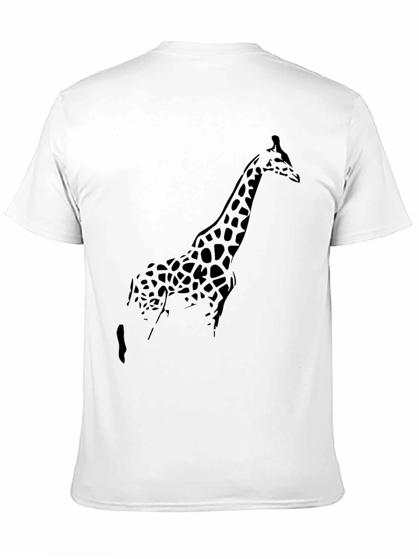 Giraffe Silhouette Mens Black T-Shirt