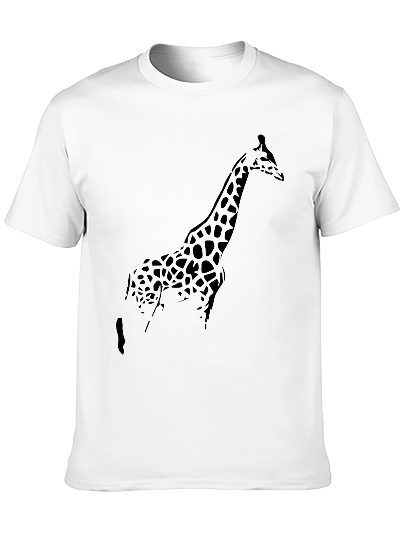 Giraffe Silhouette Mens Black T-Shirt
