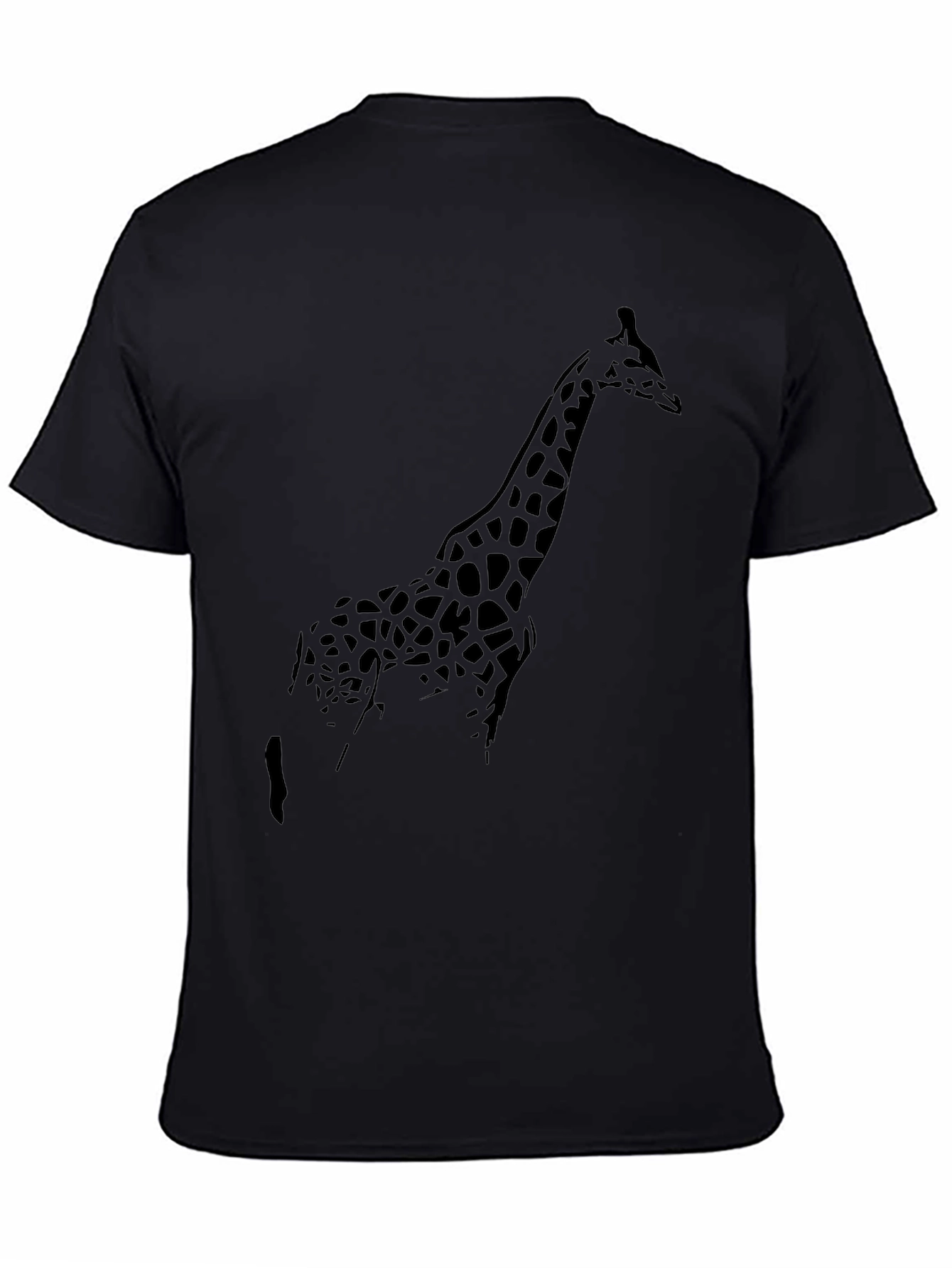 Giraffe Silhouette Mens Black T-Shirt
