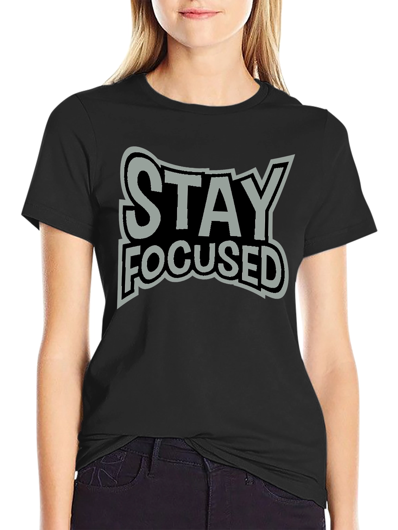 Stay Focused Graphic Tee - Premium Cotton Blend