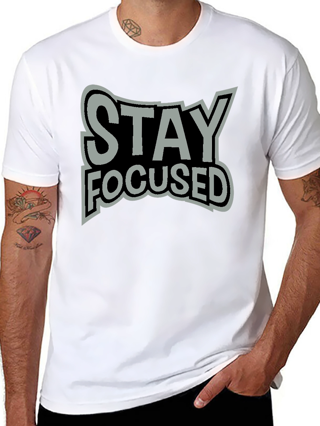 Stay Focused Graphic Tee - Premium Cotton Blend