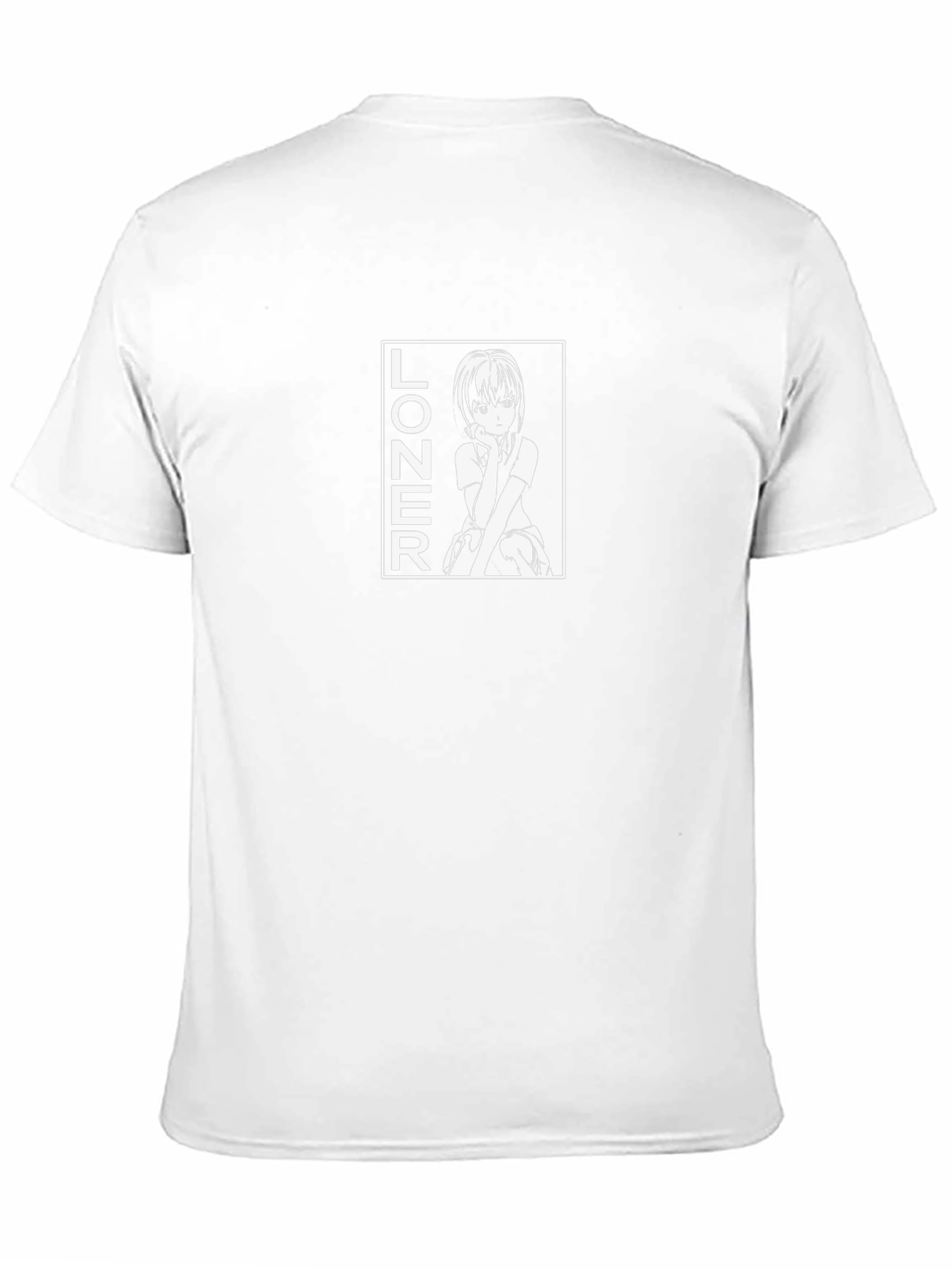 Anime Girl Loner Black Graphic T-Shirt