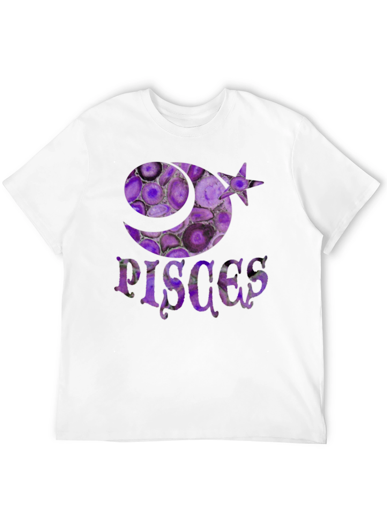 Pisces Zodiac Sign T-Shirt - Purple Agate Style