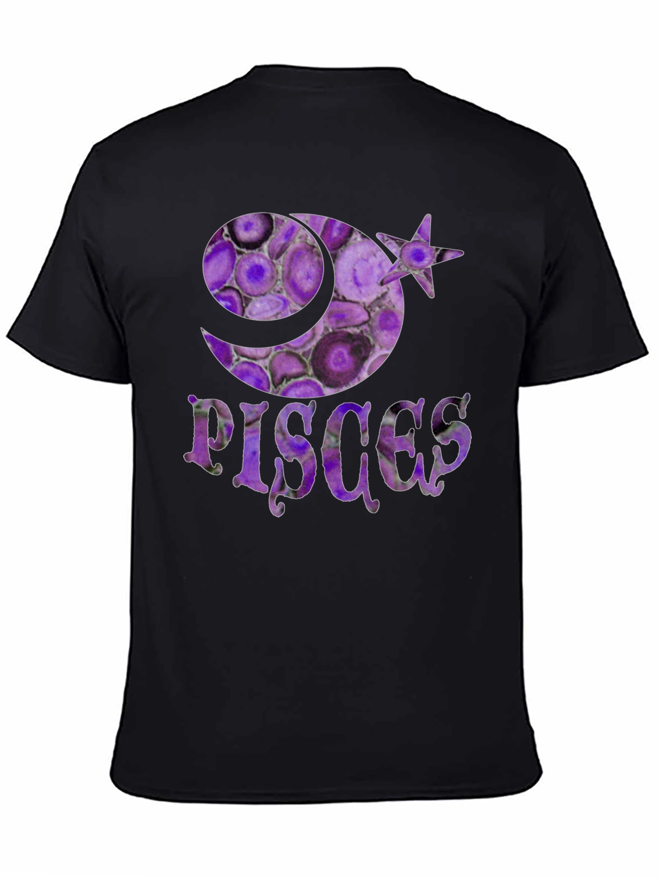 Pisces Zodiac Sign T-Shirt - Purple Agate Style