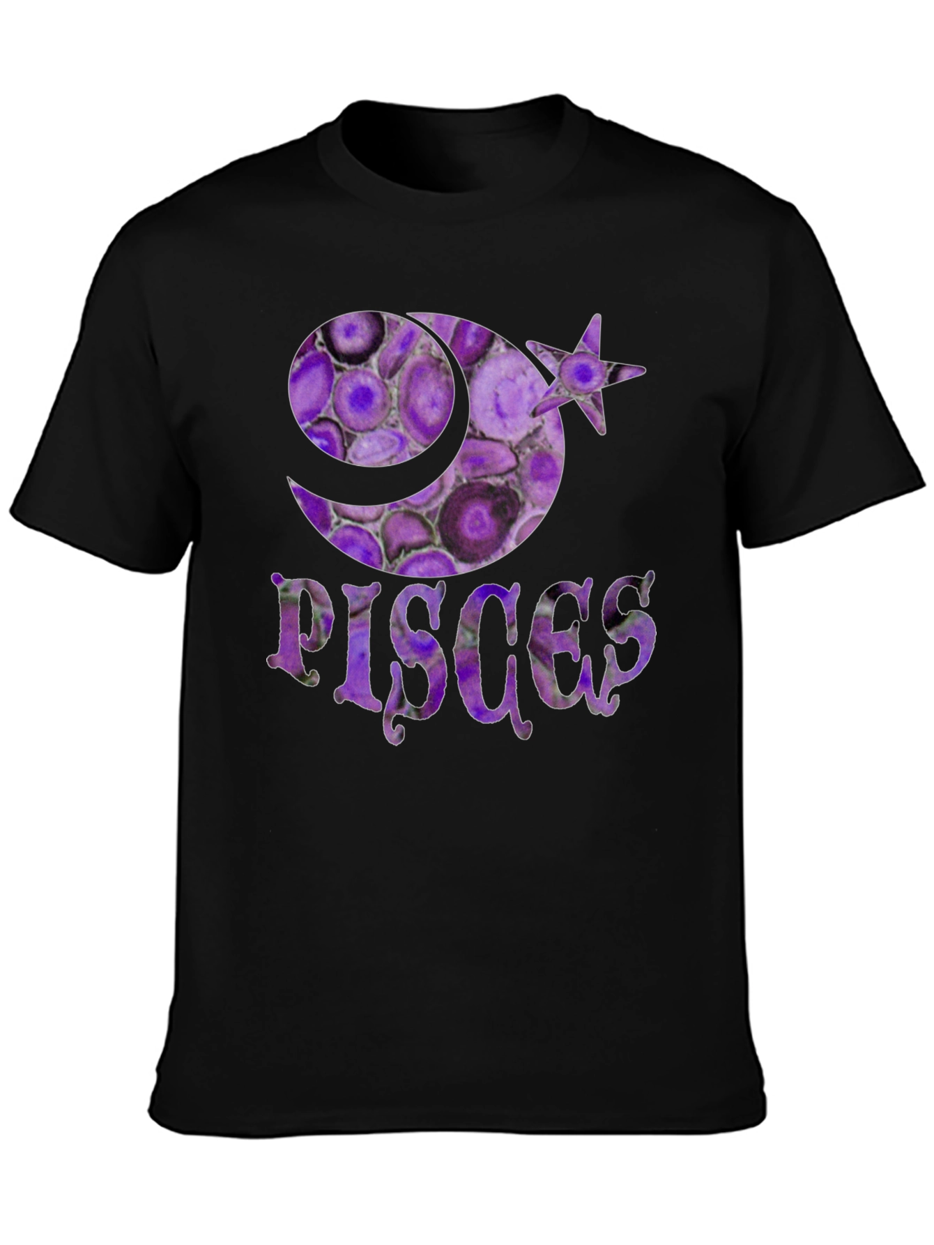 Pisces Zodiac Sign T-Shirt - Purple Agate Style