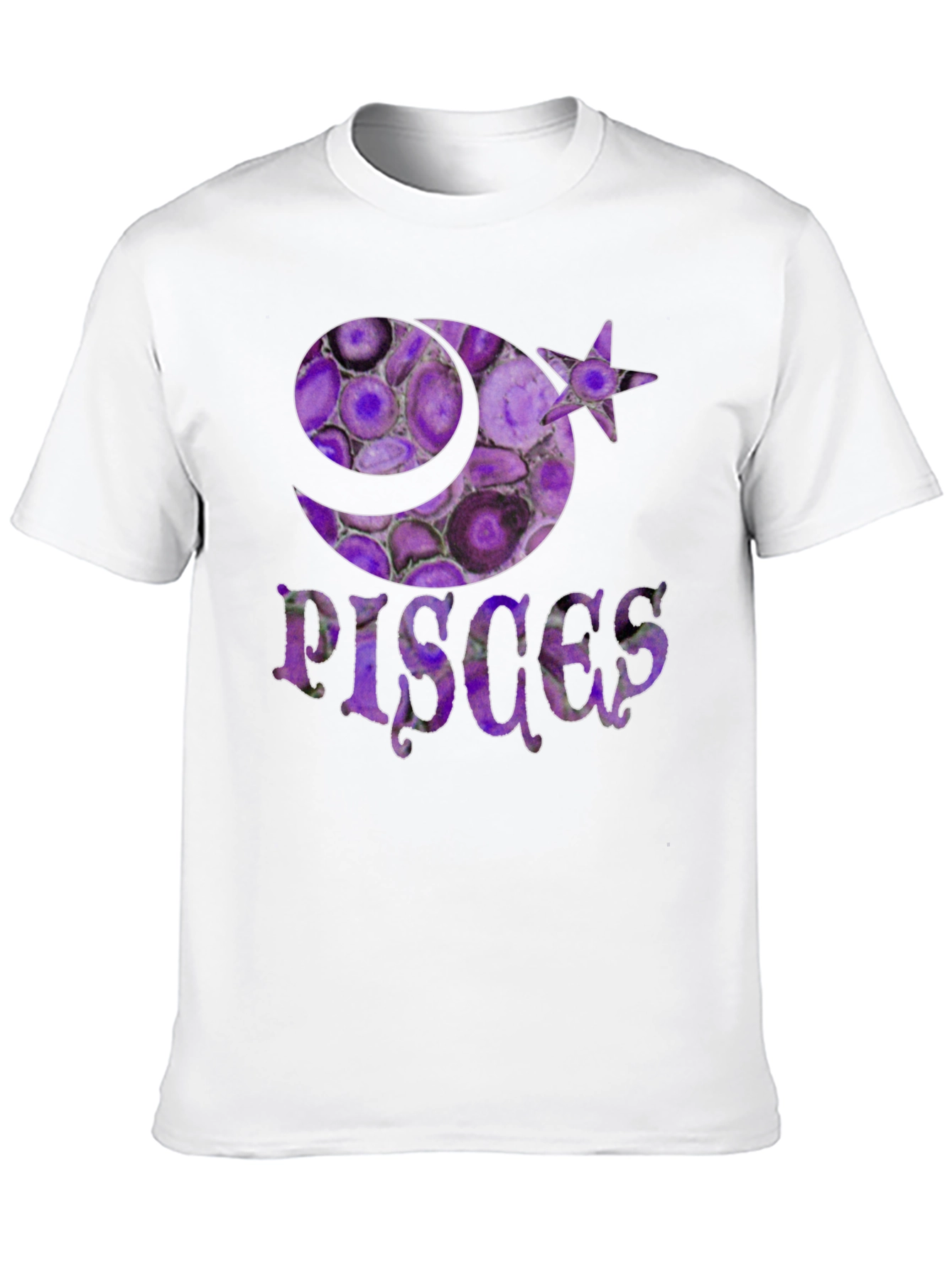 Pisces Zodiac Sign T-Shirt - Purple Agate Style