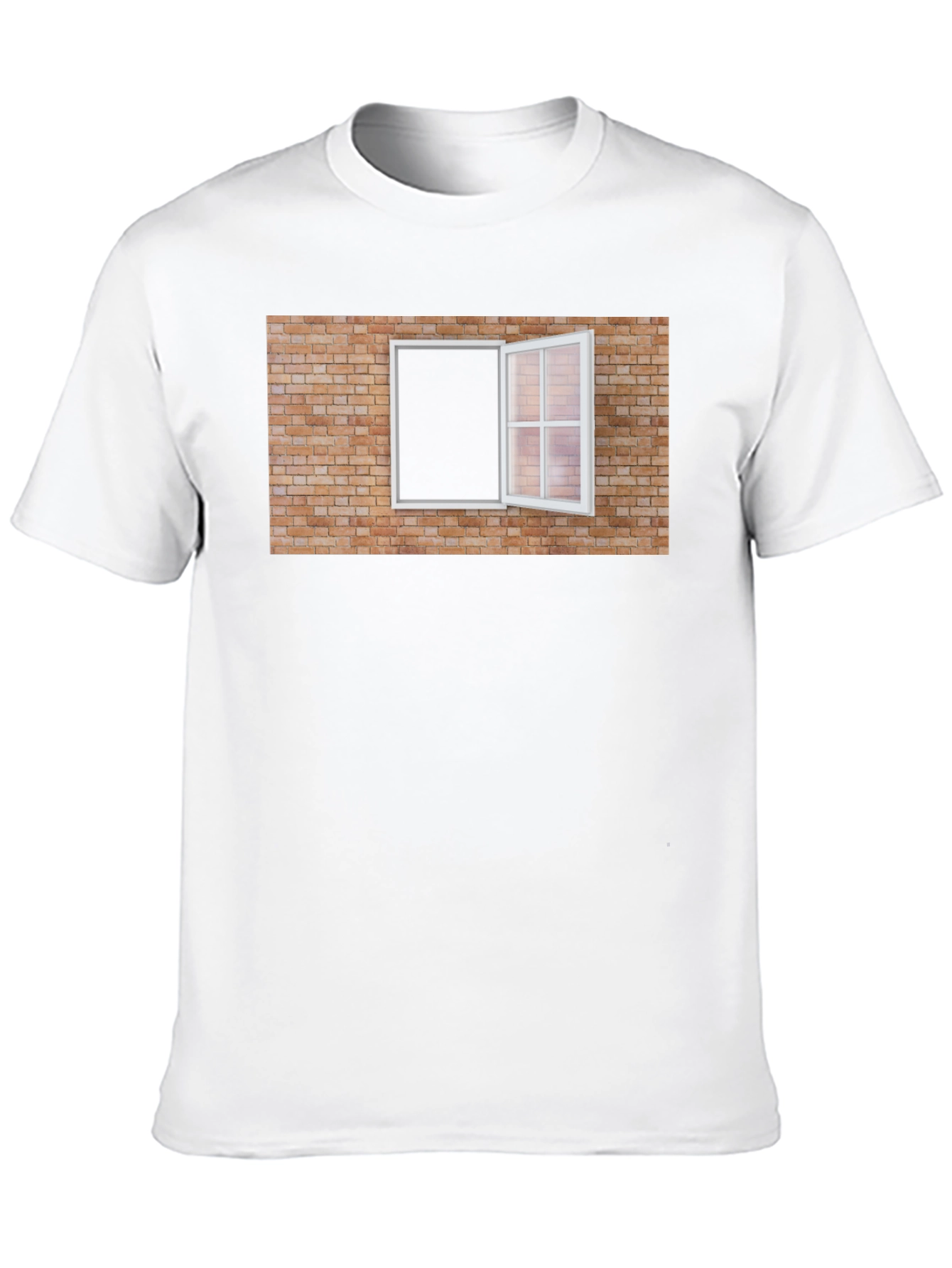 Brick Wall Window Graphic Tee - Unique Design