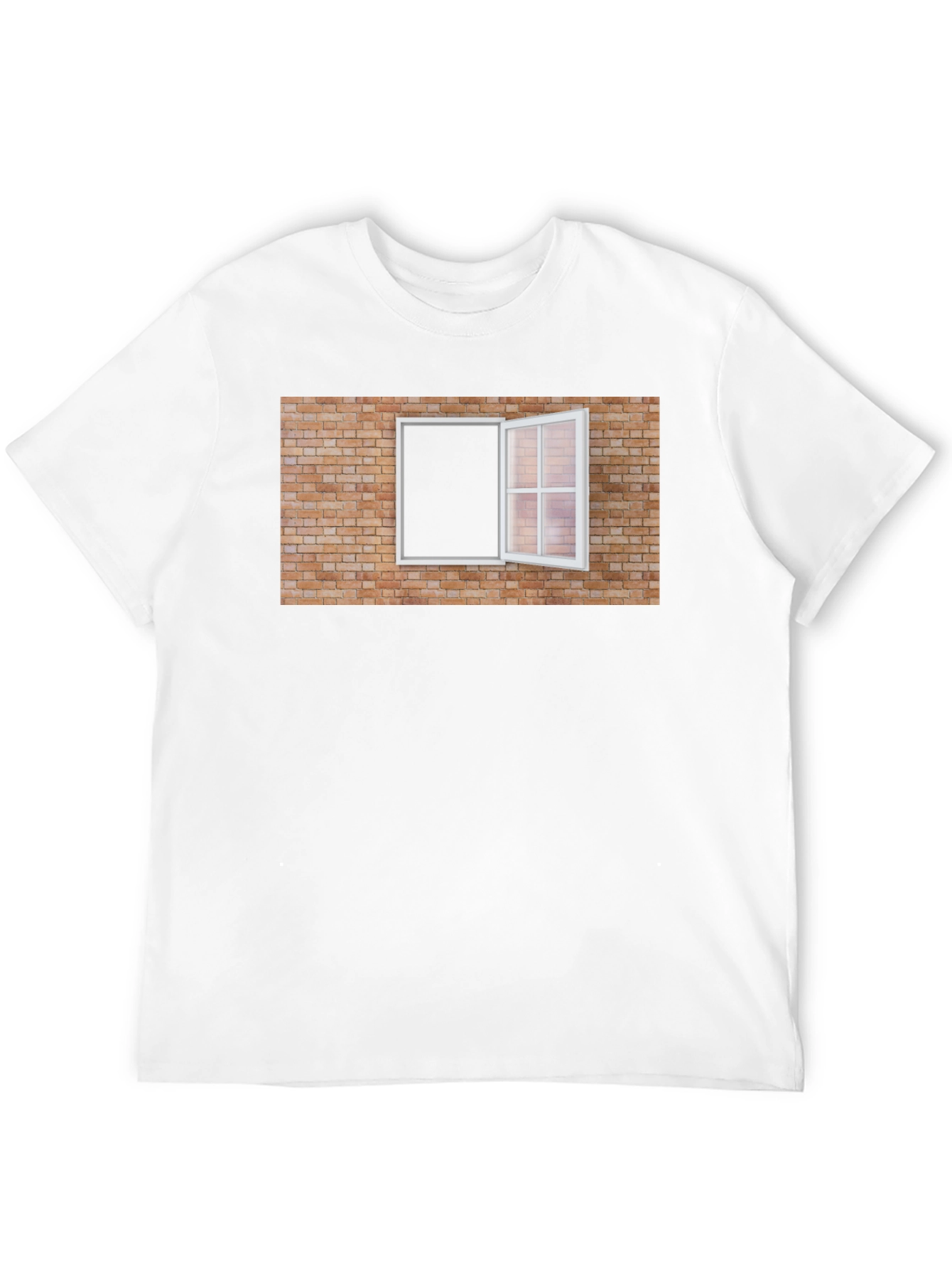 Brick Wall Window Graphic Tee - Unique Design