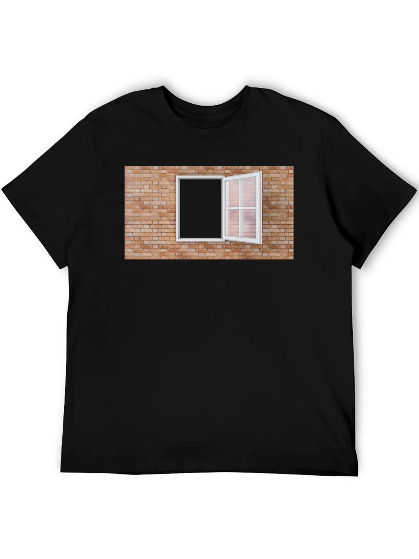 Brick Wall Window Graphic Tee - Unique Design