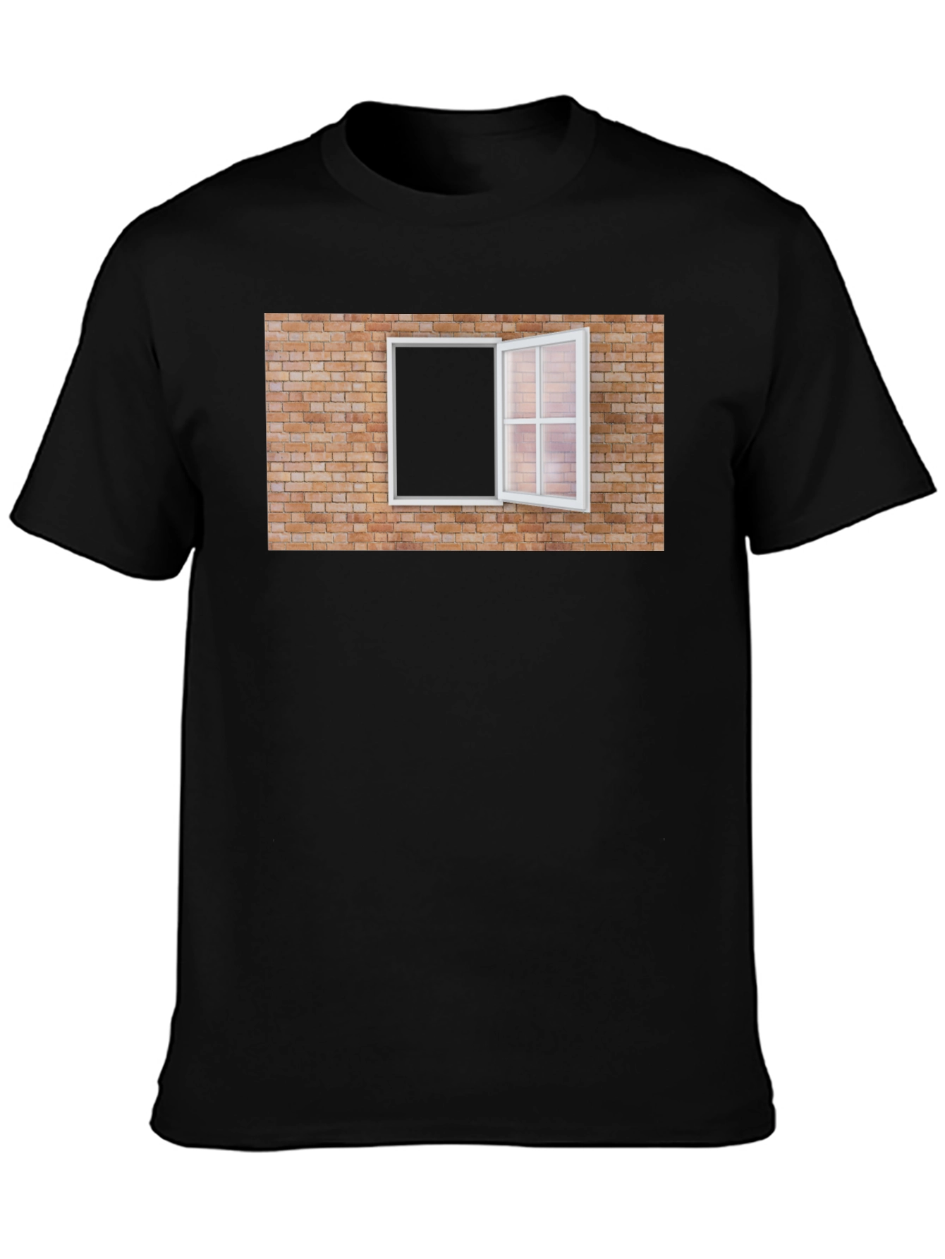 Brick Wall Window Graphic Tee - Unique Design