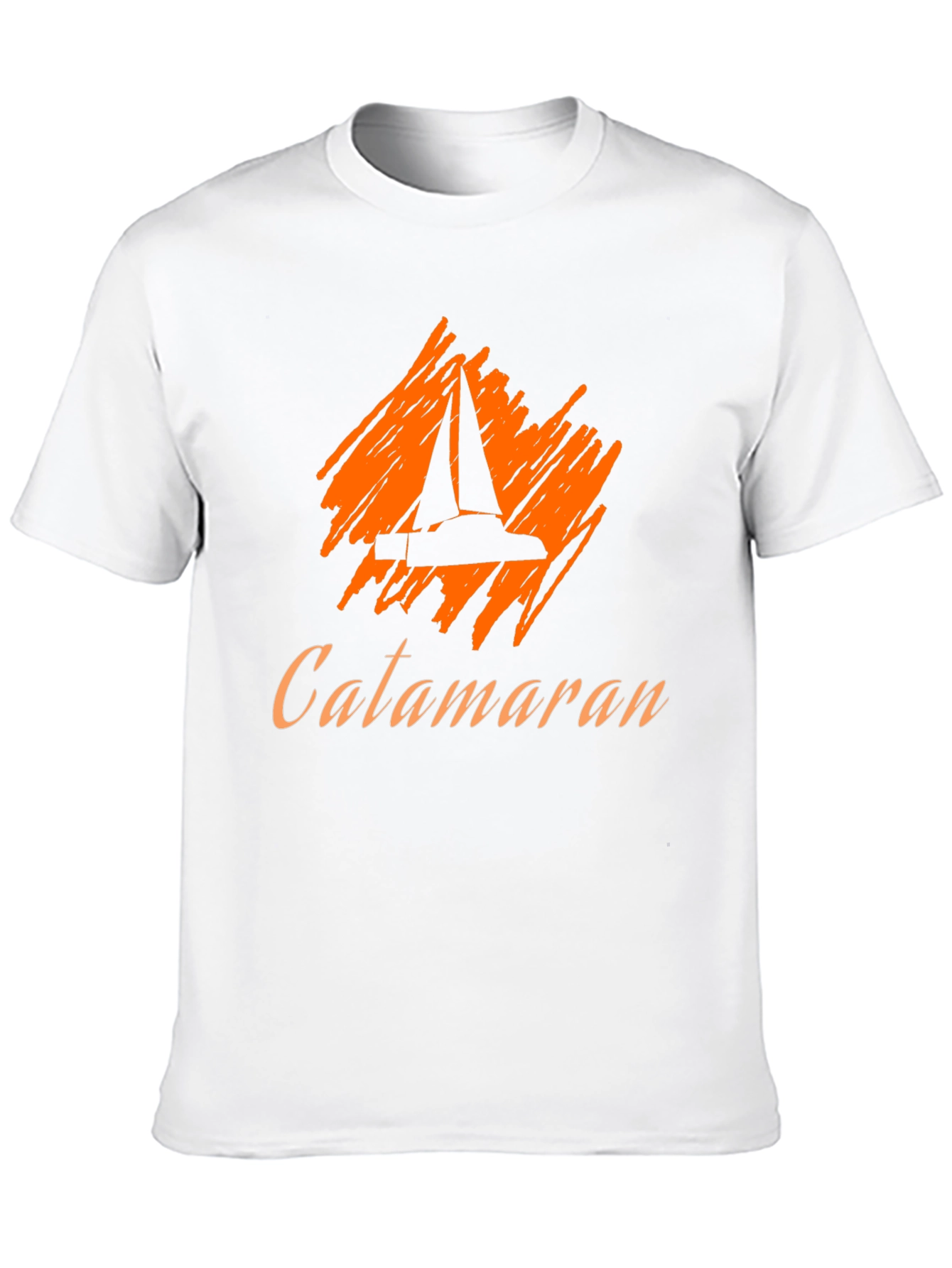 Catamaran Sailboat Graphic Tee - Black Cotton T-Shirt