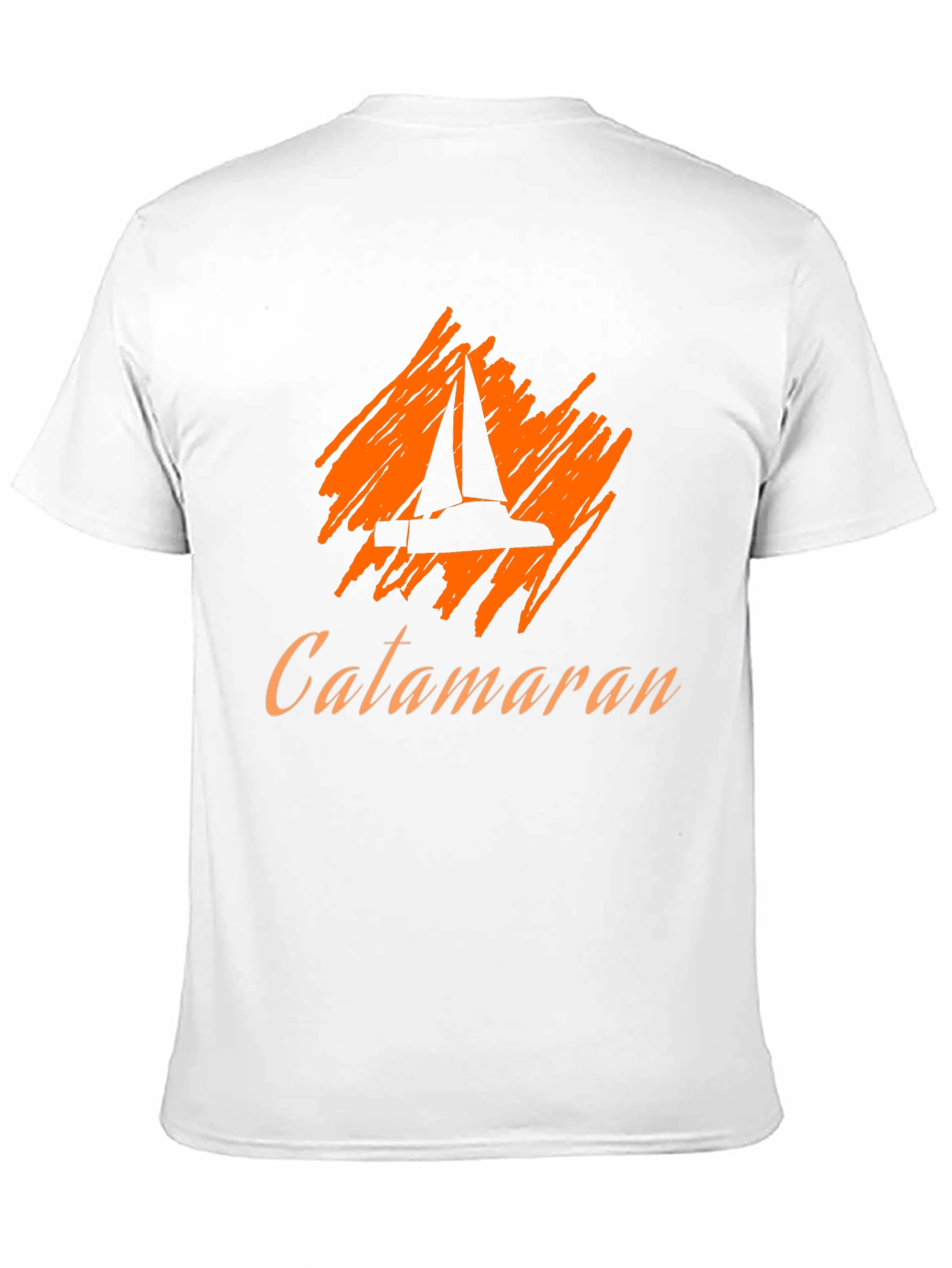 Catamaran Sailboat Graphic Tee - Black Cotton T-Shirt