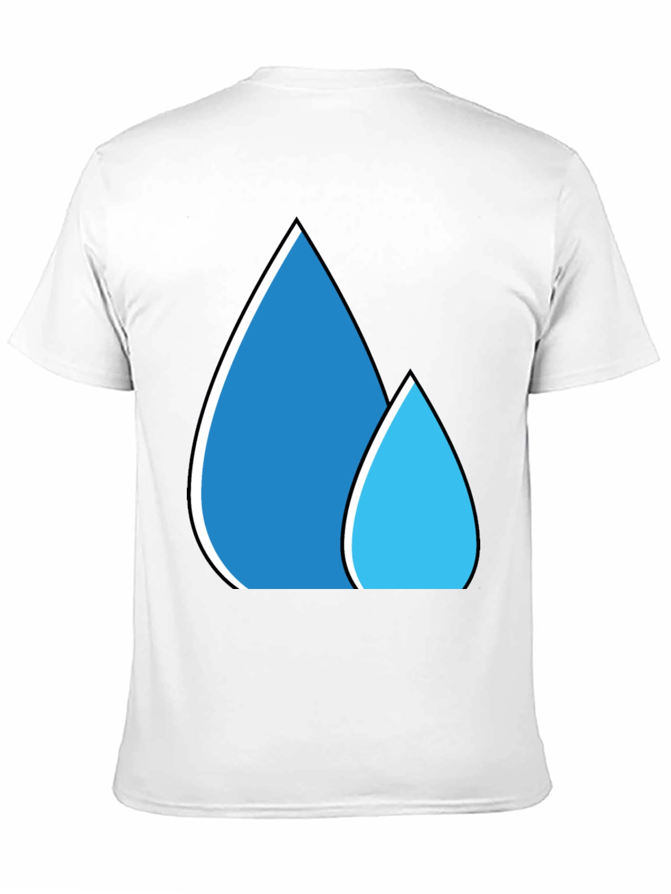 Blue Water Droplet Graphic Black T-Shirt