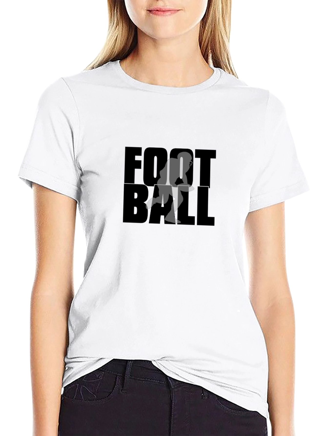 Football Player Graphic Tee - Black