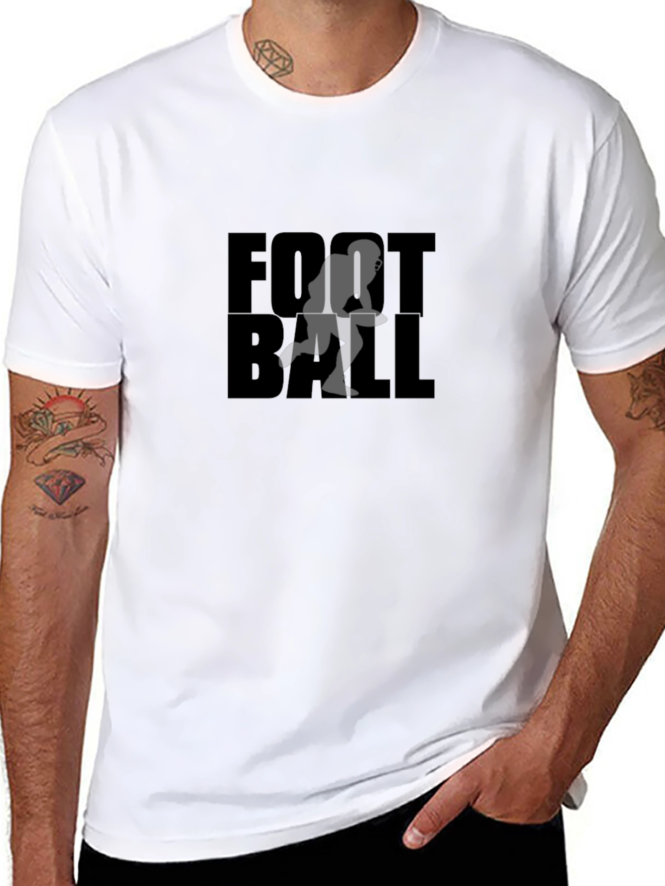 Football Player Graphic Tee - Black