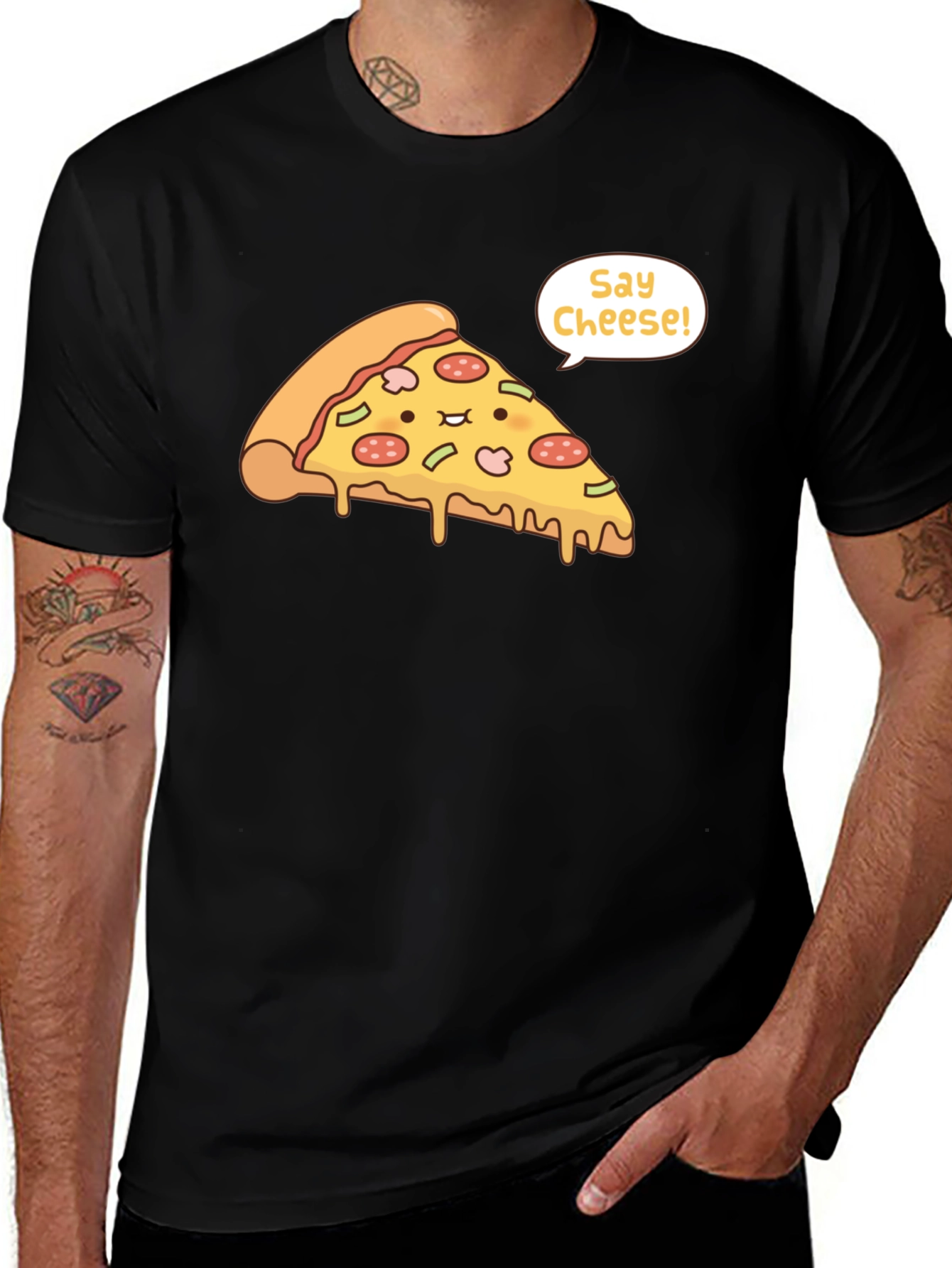 Pizza Say Cheese Graphic T-Shirt