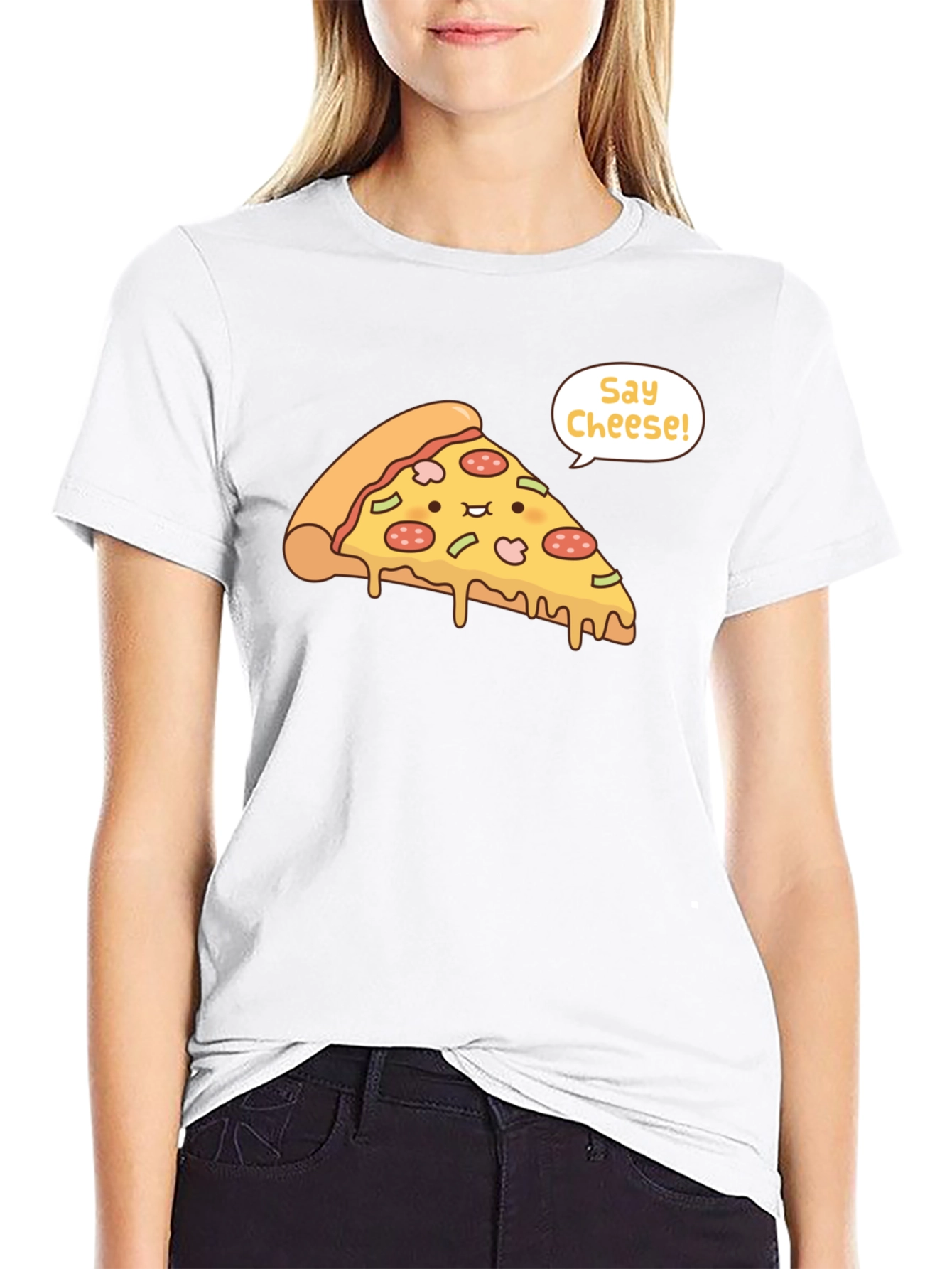 Pizza Say Cheese Graphic T-Shirt