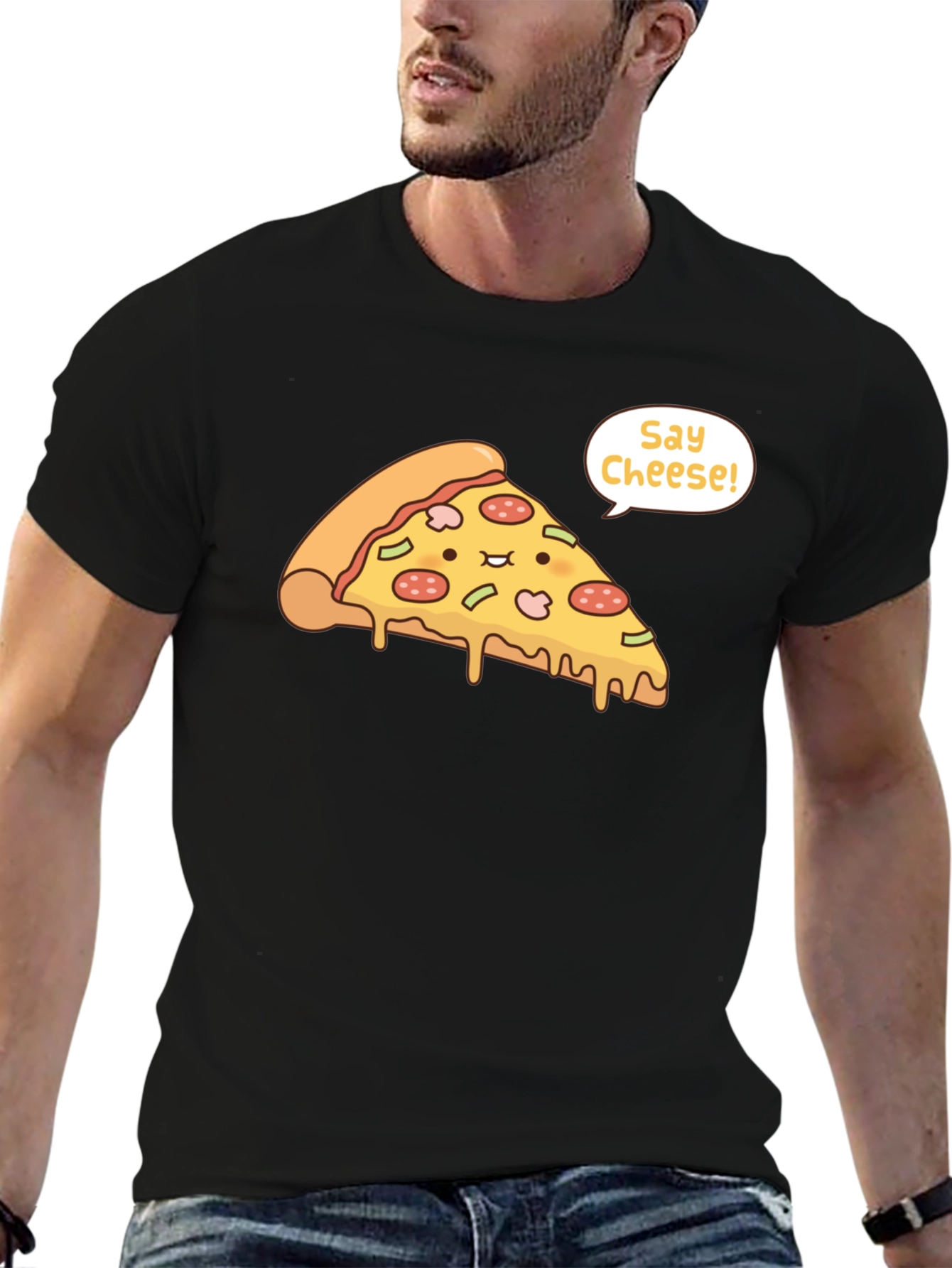 Pizza Say Cheese Graphic T-Shirt