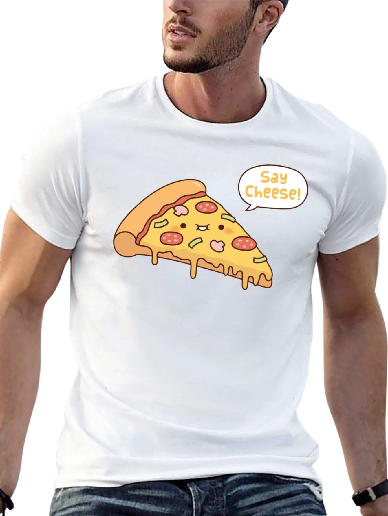 Pizza Say Cheese Graphic T-Shirt