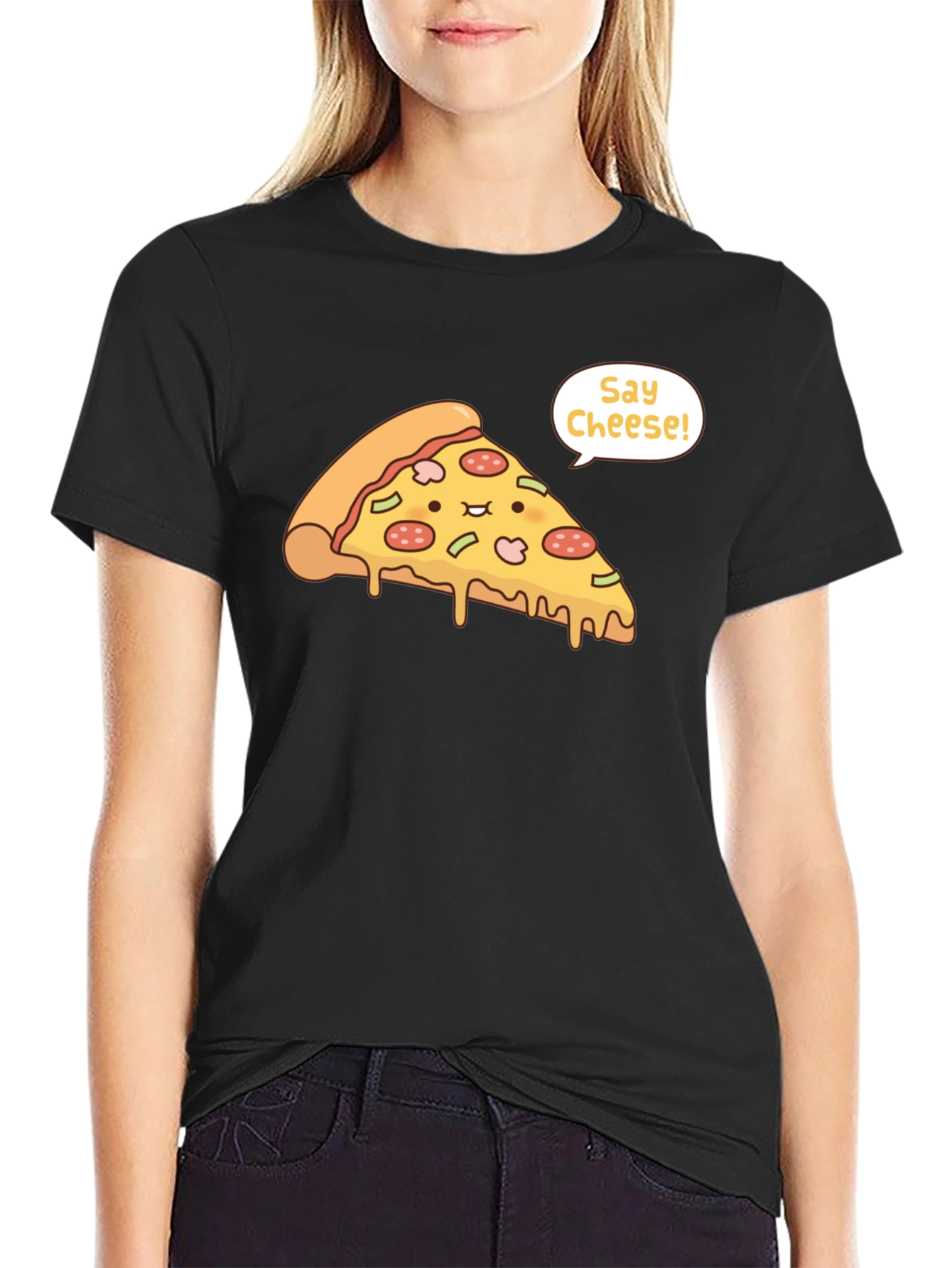 Pizza Say Cheese Graphic T-Shirt