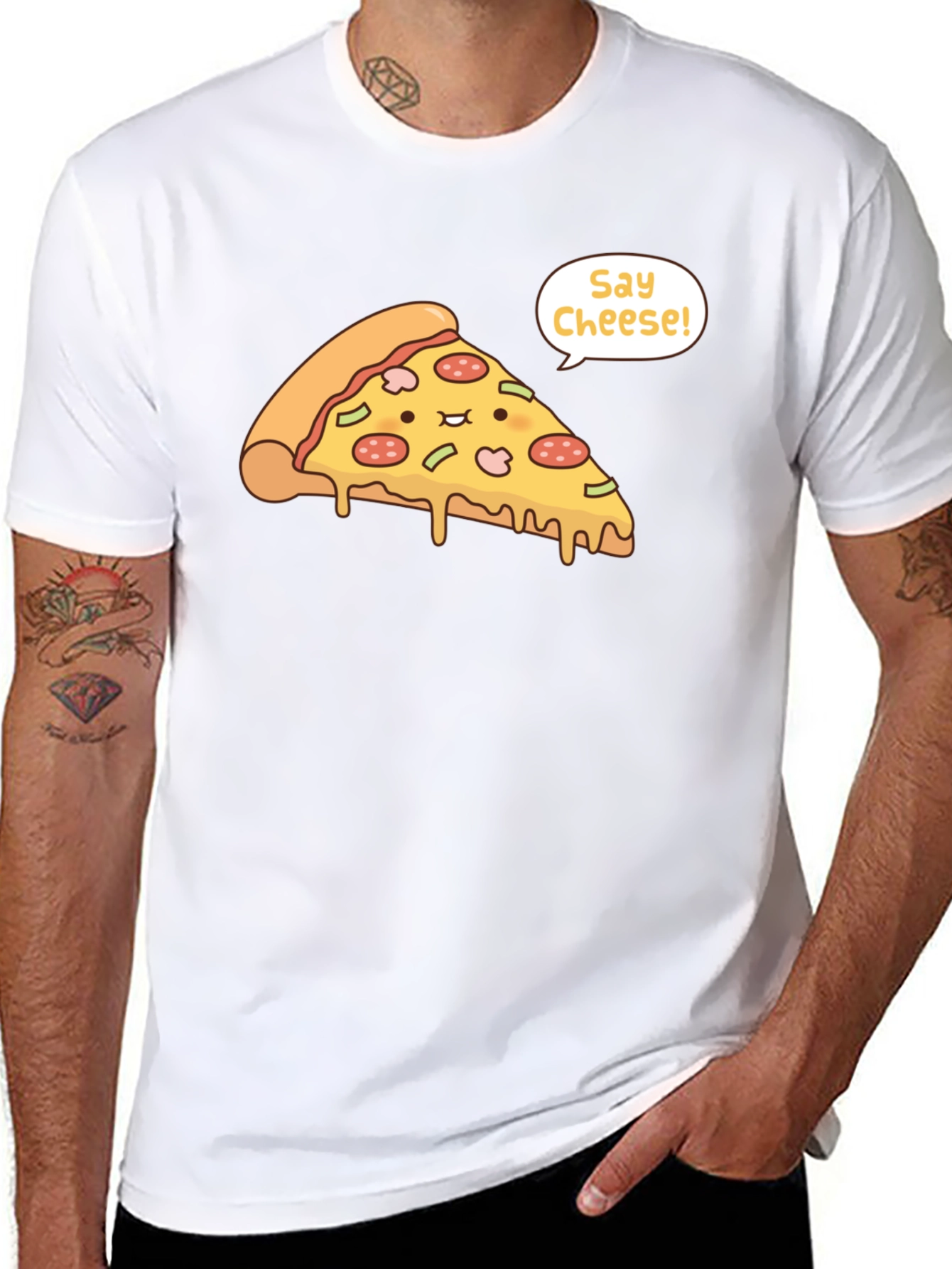 Pizza Say Cheese Graphic T-Shirt
