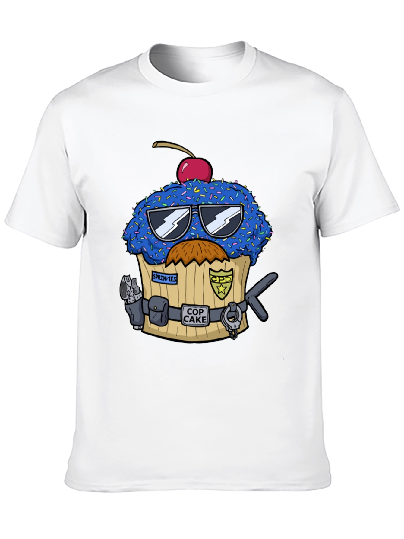 Cop Cake Graphic T-Shirt - Novelty Dessert Tee