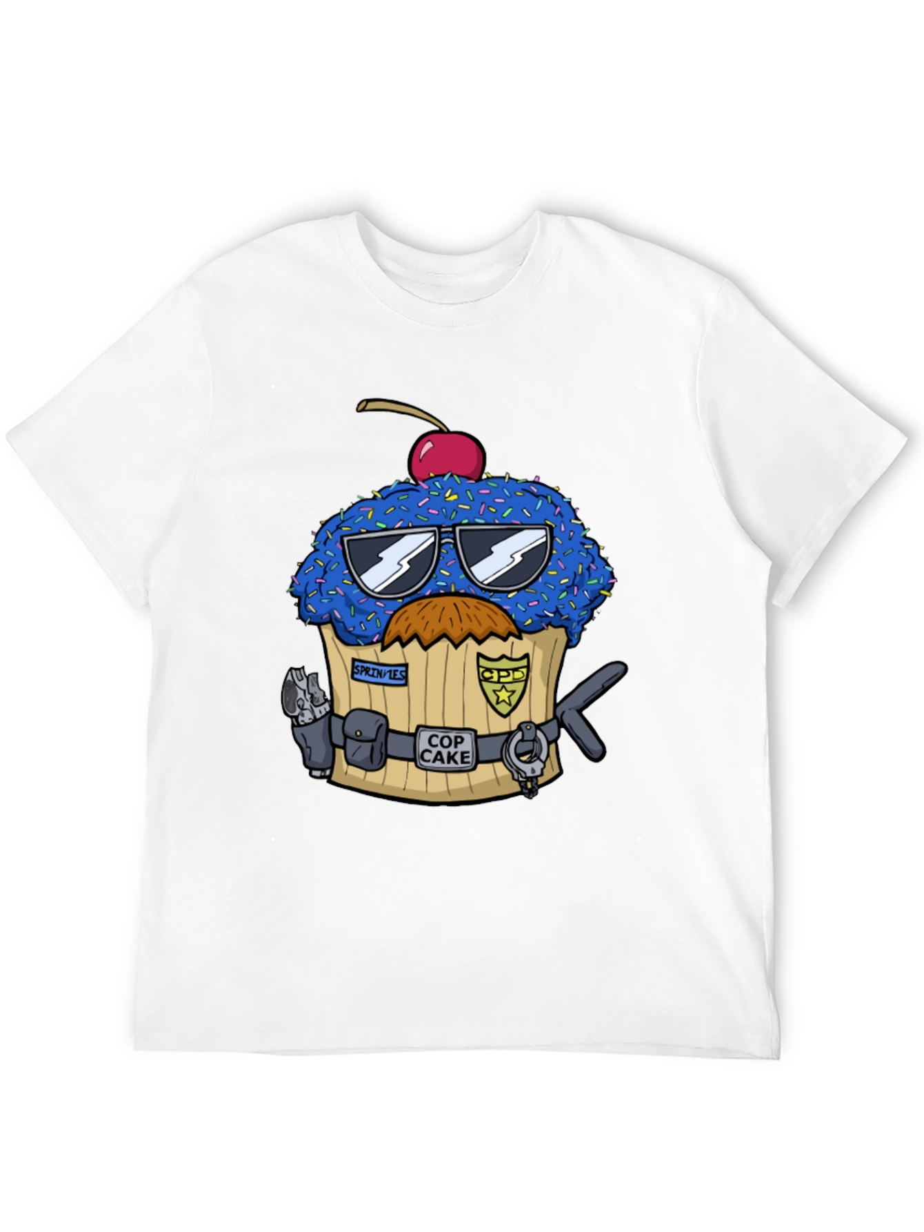 Cop Cake Graphic T-Shirt - Novelty Dessert Tee