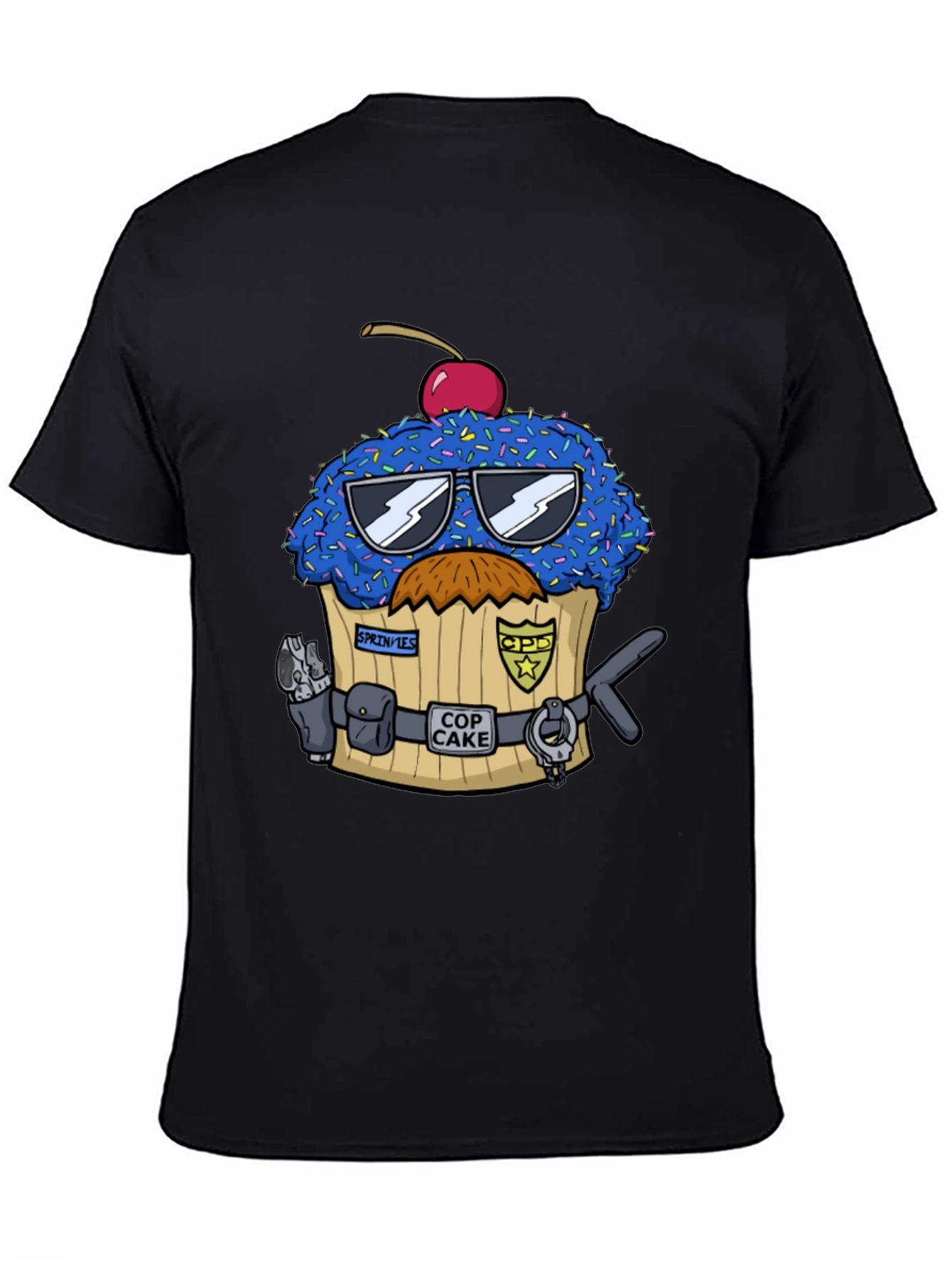 Cop Cake Graphic T-Shirt - Novelty Dessert Tee