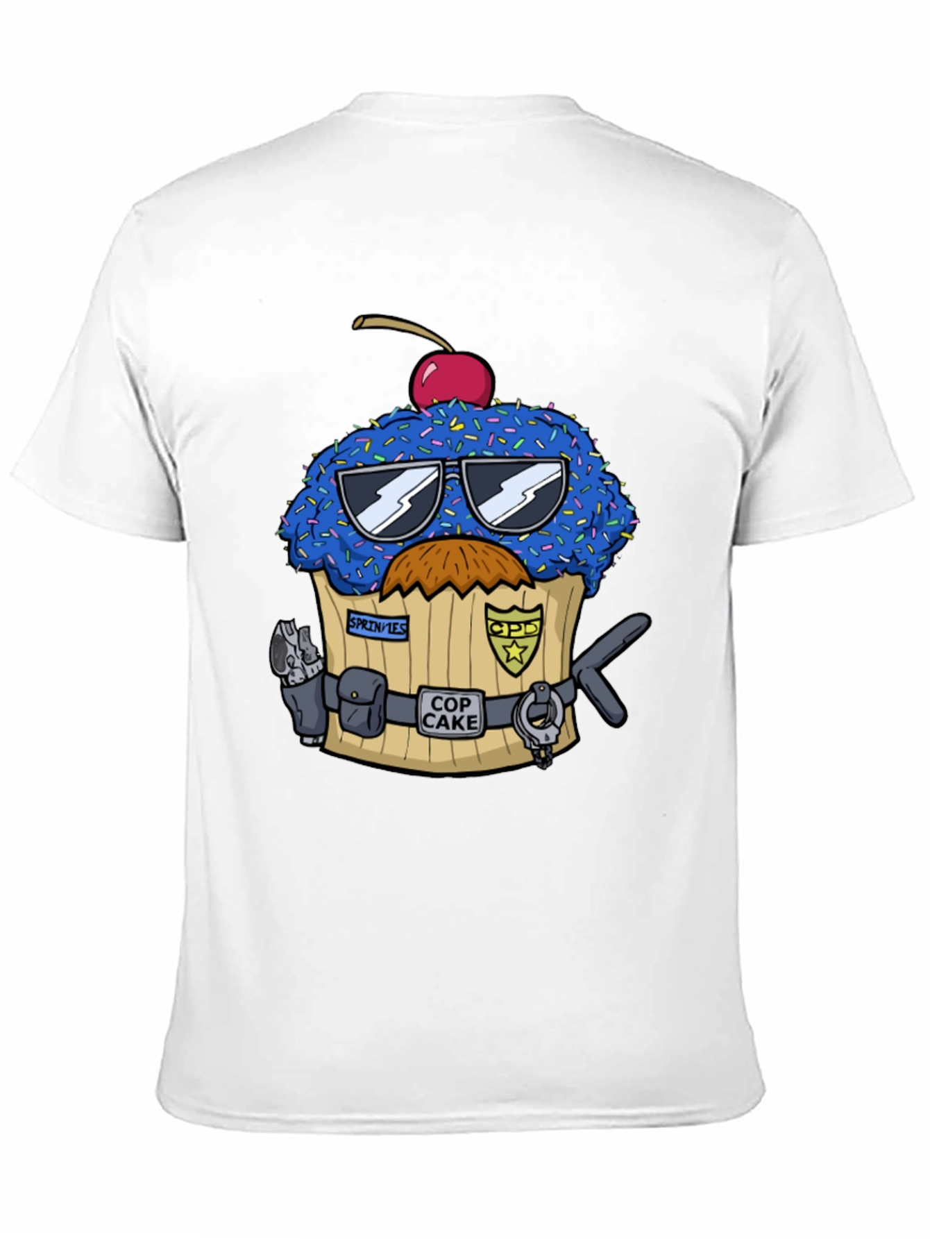 Cop Cake Graphic T-Shirt - Novelty Dessert Tee