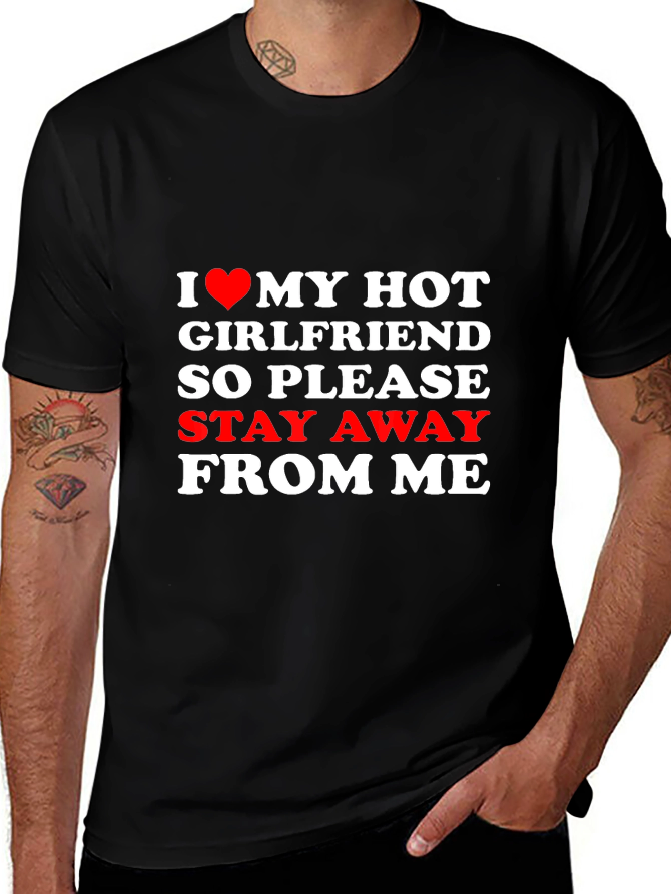 I Love My Hot Girlfriend Novelty Graphic Tee