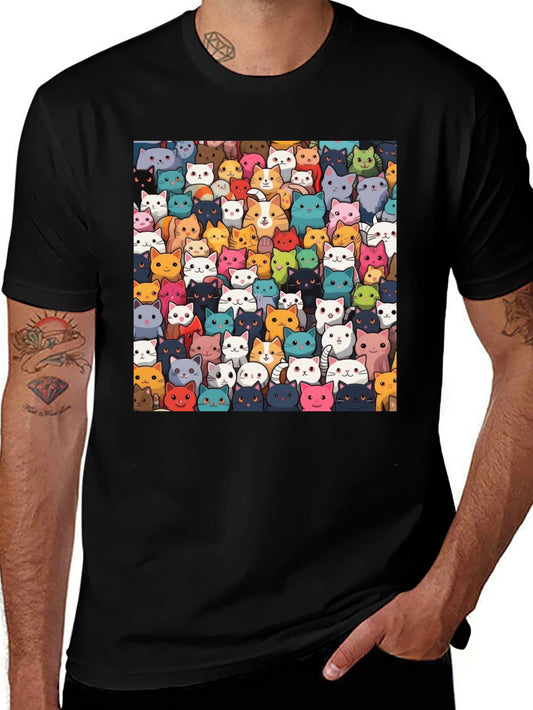 Cute Cats T-Shirt - Colorful Kitten Pattern