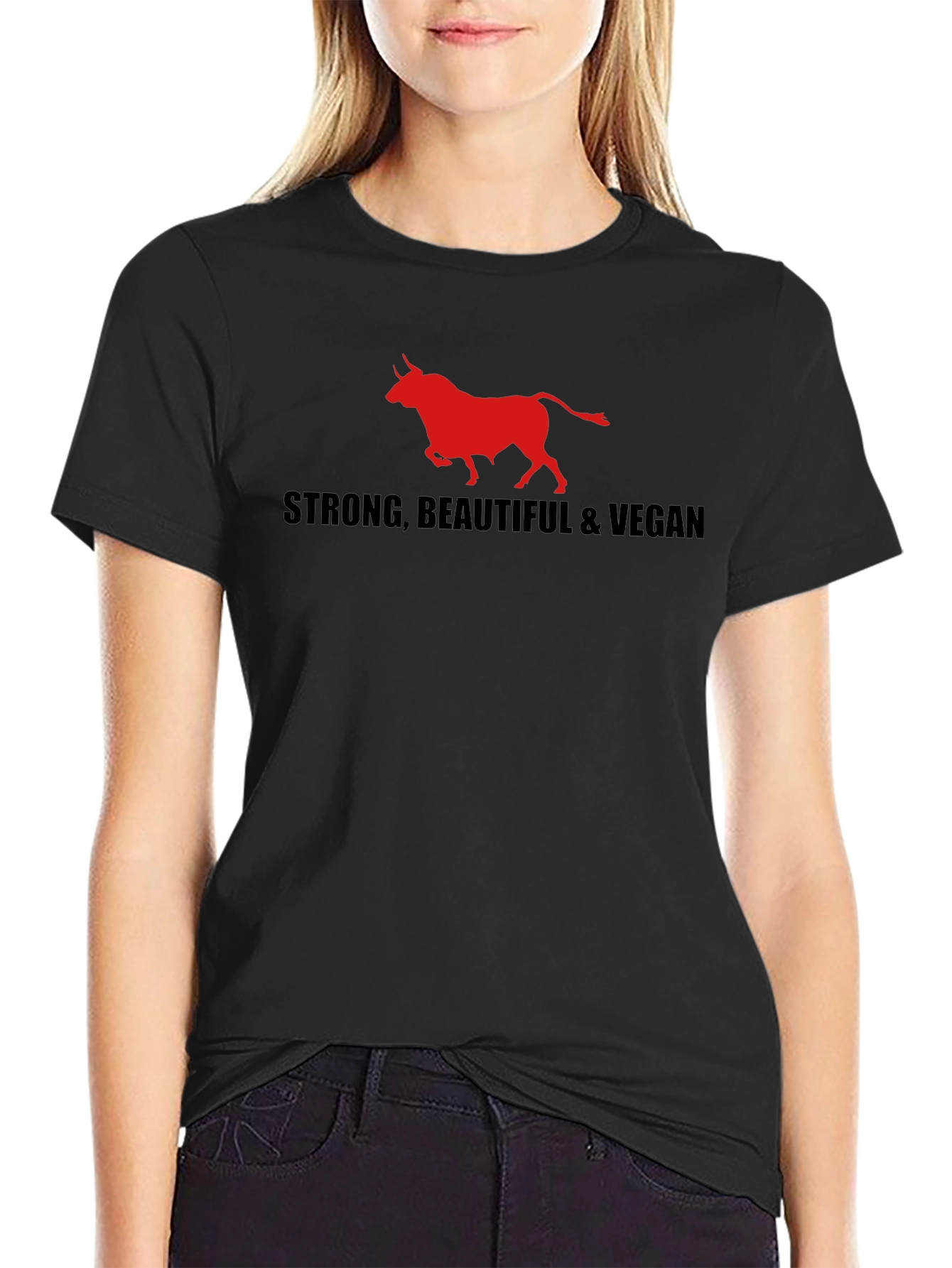 Strong Beautiful & Vegan Bull Graphic Tee