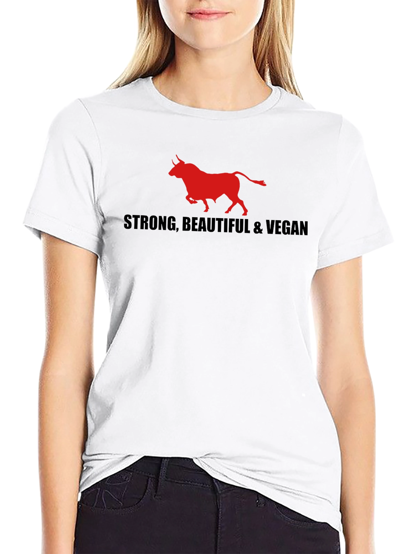 Strong Beautiful & Vegan Bull Graphic Tee