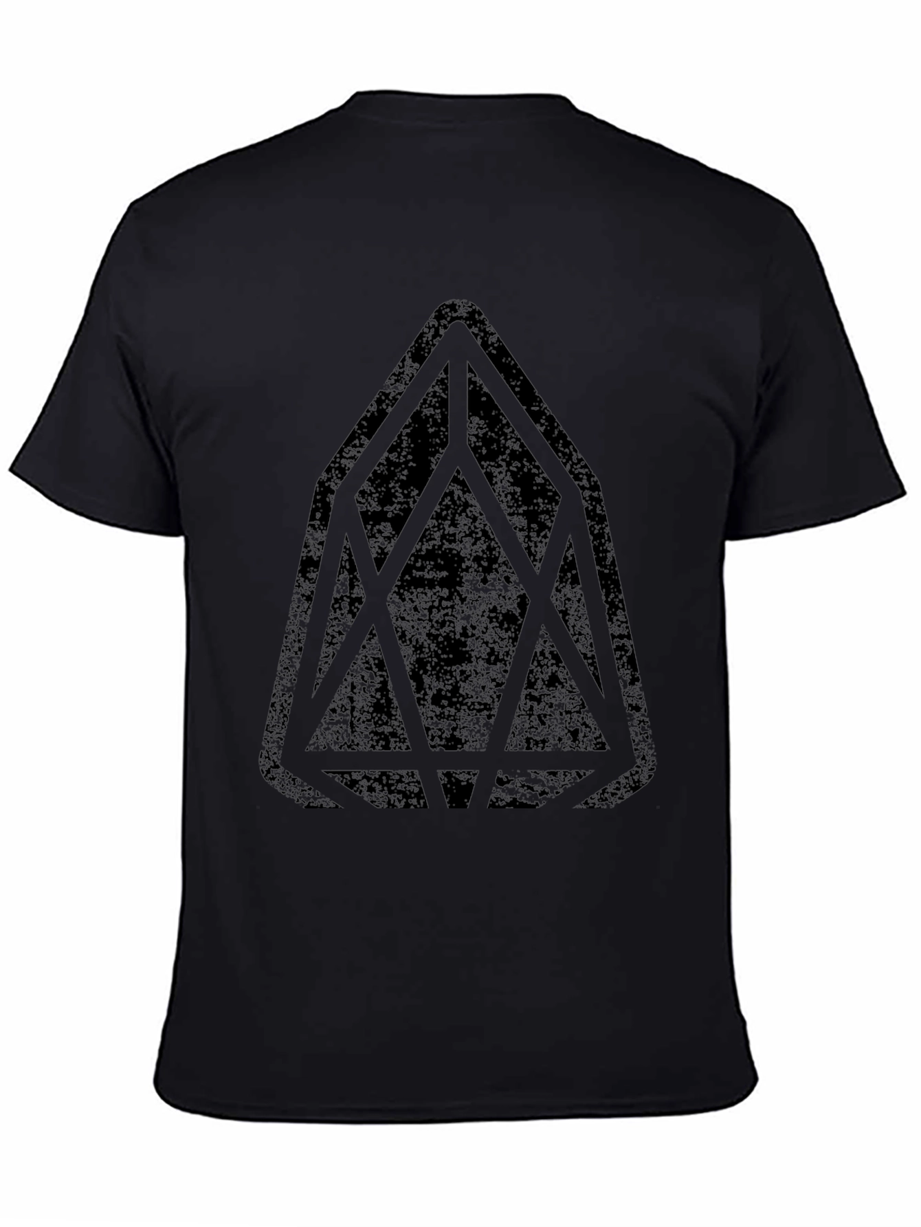 Mens Black Graphic Tee - Geometric Design