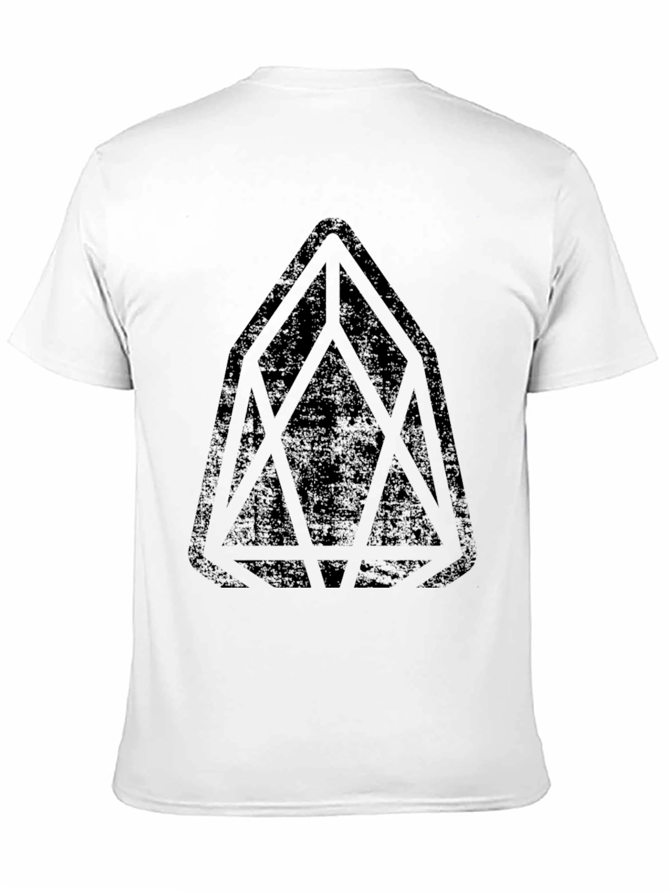Mens Black Graphic Tee - Geometric Design