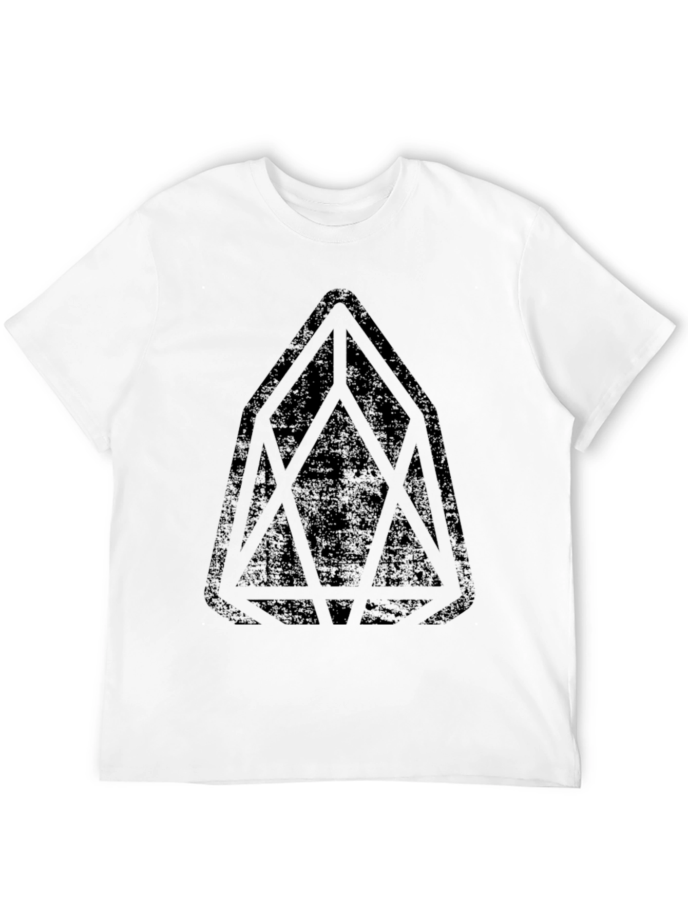 Mens Black Graphic Tee - Geometric Design