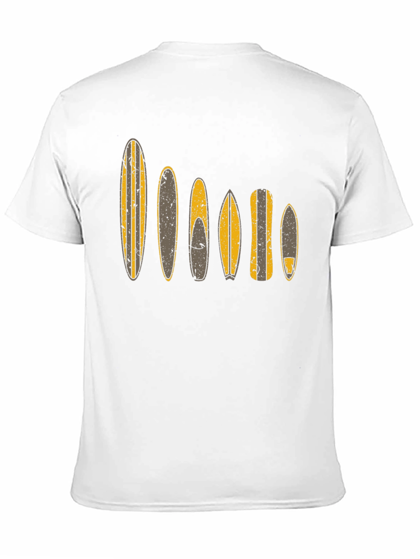 Surfboard Pattern Black T-Shirt